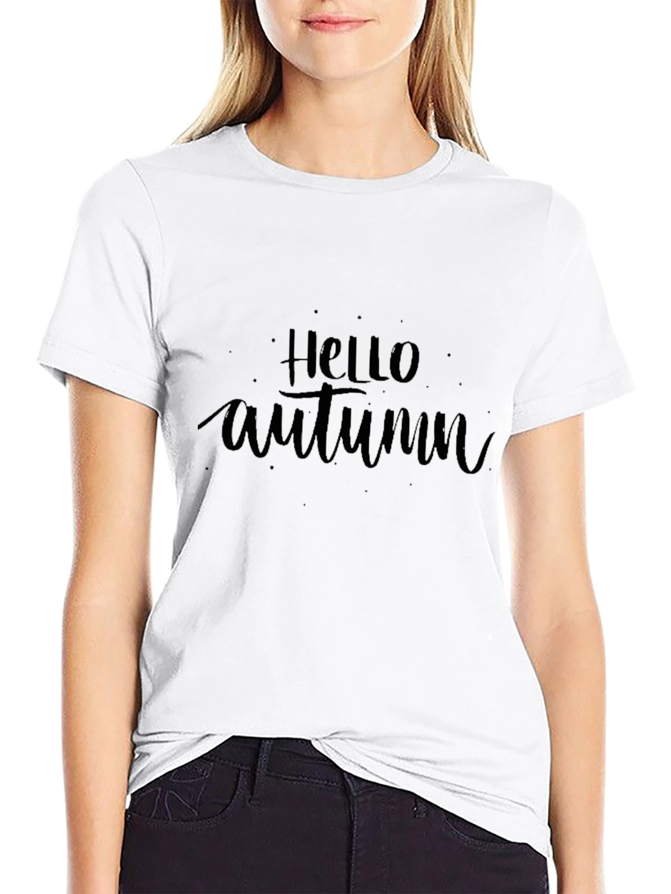 Hello Autumn Black Graphic Tee