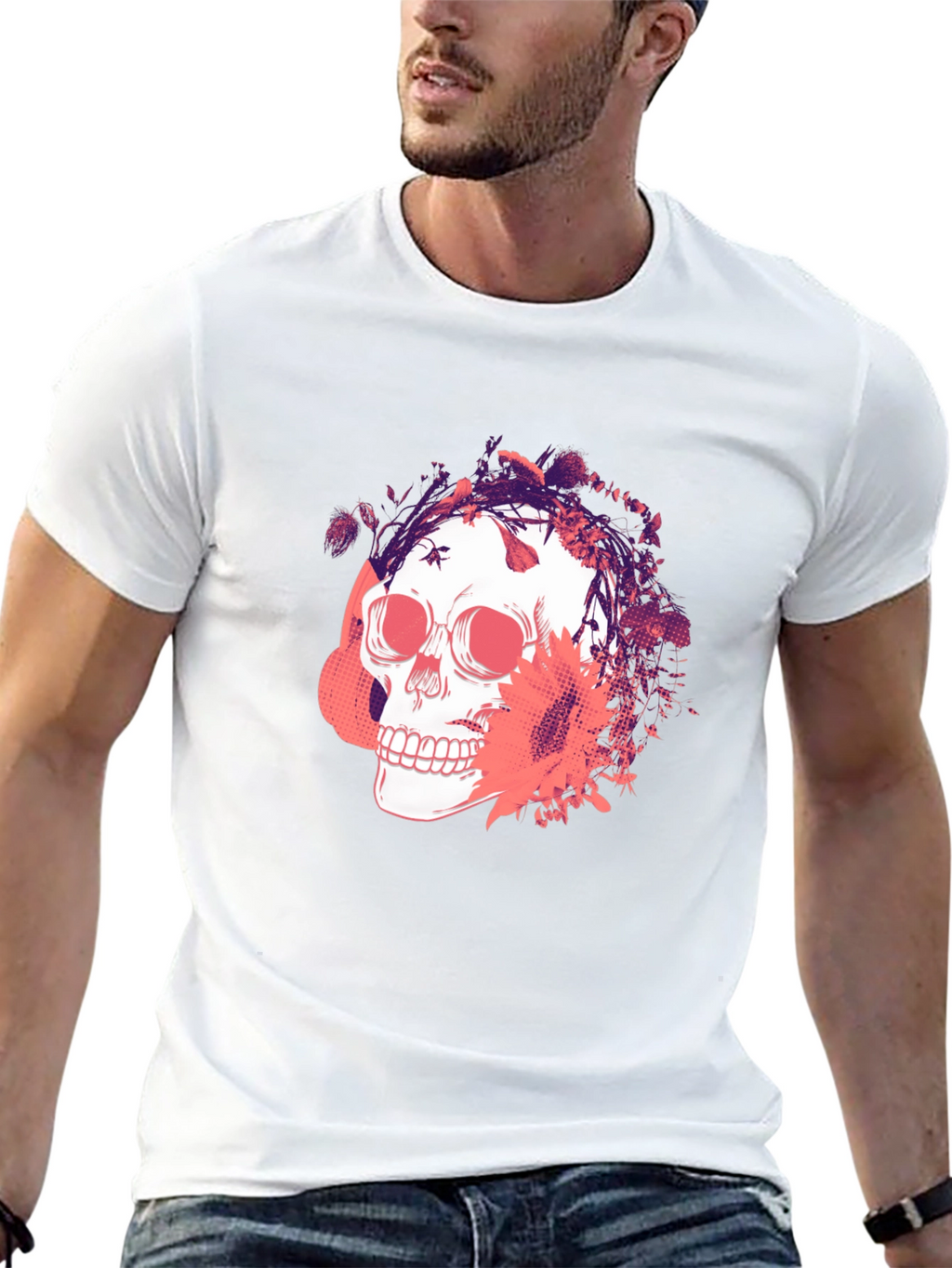 Skull Graphic Print T-Shirt - Mens Fashion