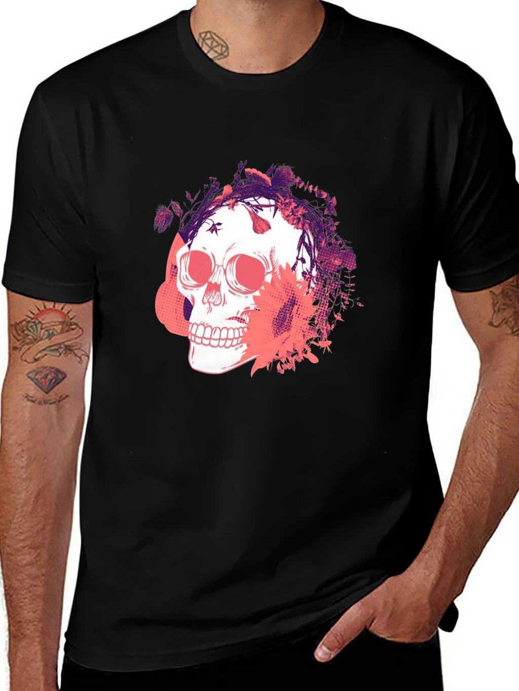 Skull Graphic Print T-Shirt - Mens Fashion