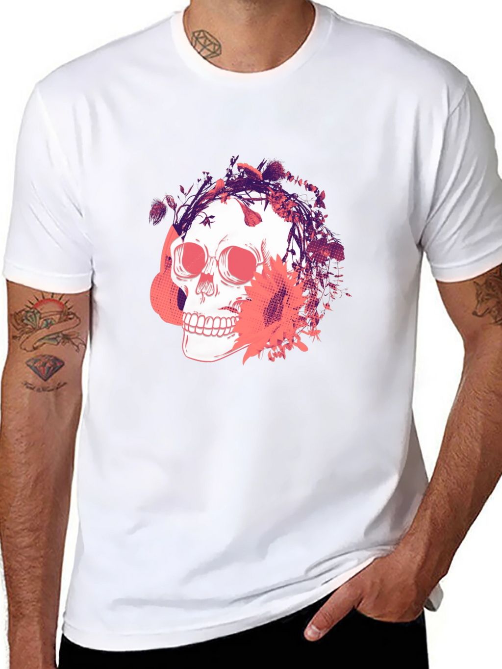Skull Graphic Print T-Shirt - Mens Fashion