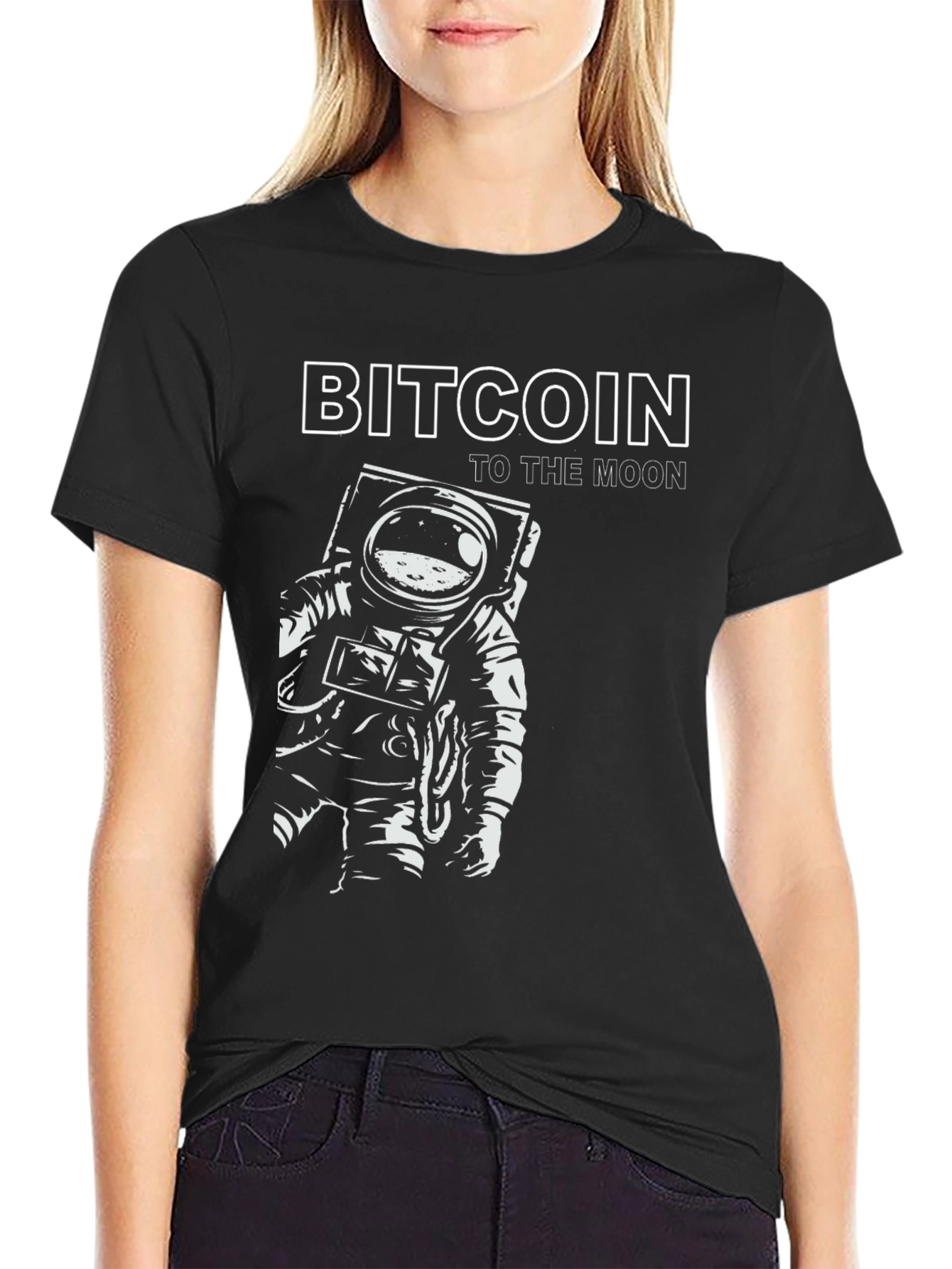 Bitcoin To The Moon T-Shirt - Astronaut Design