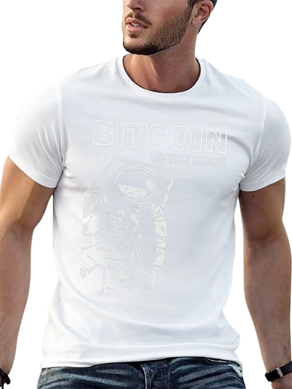 Bitcoin To The Moon T-Shirt - Astronaut Design