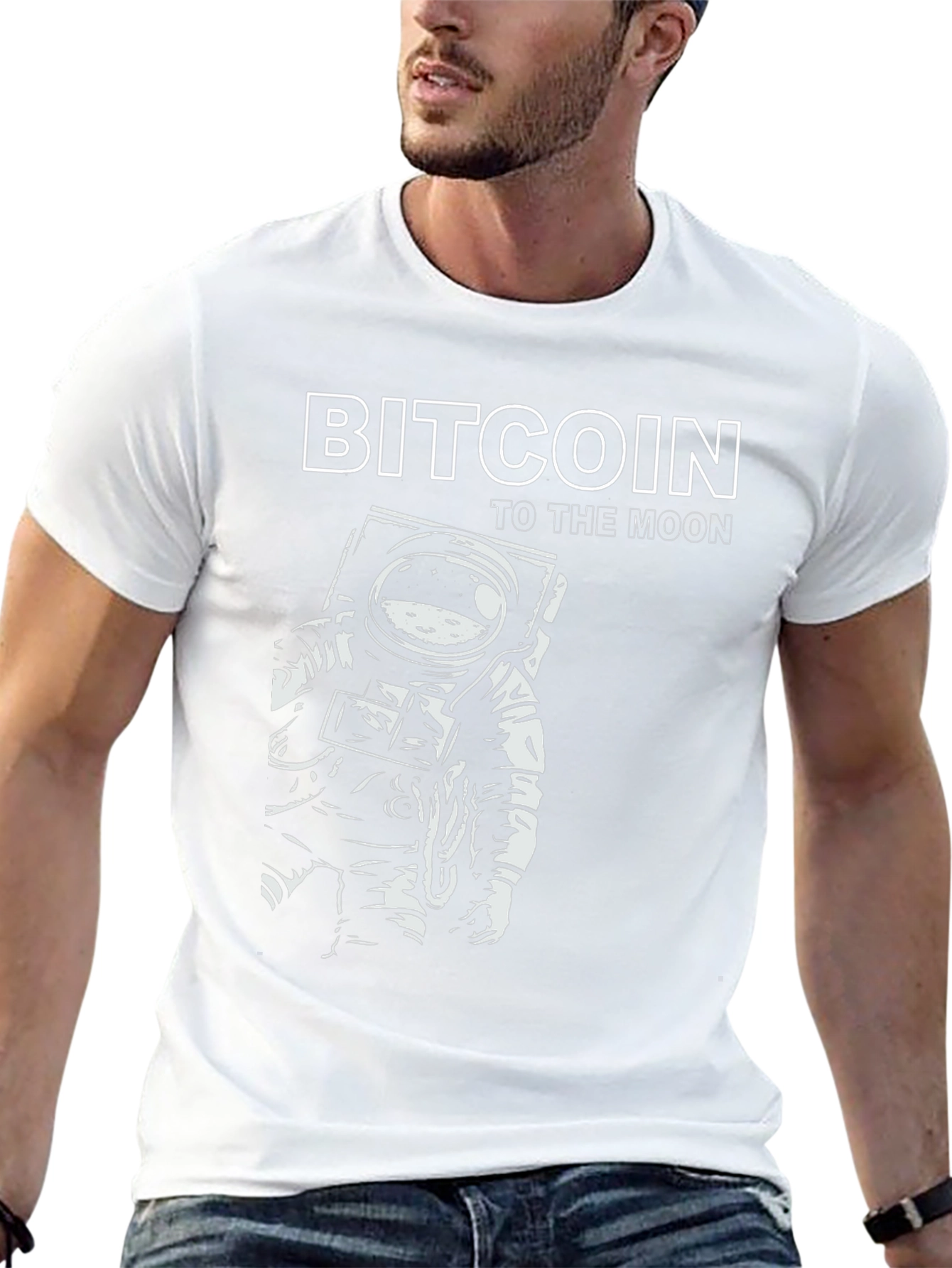 Bitcoin To The Moon T-Shirt - Astronaut Design