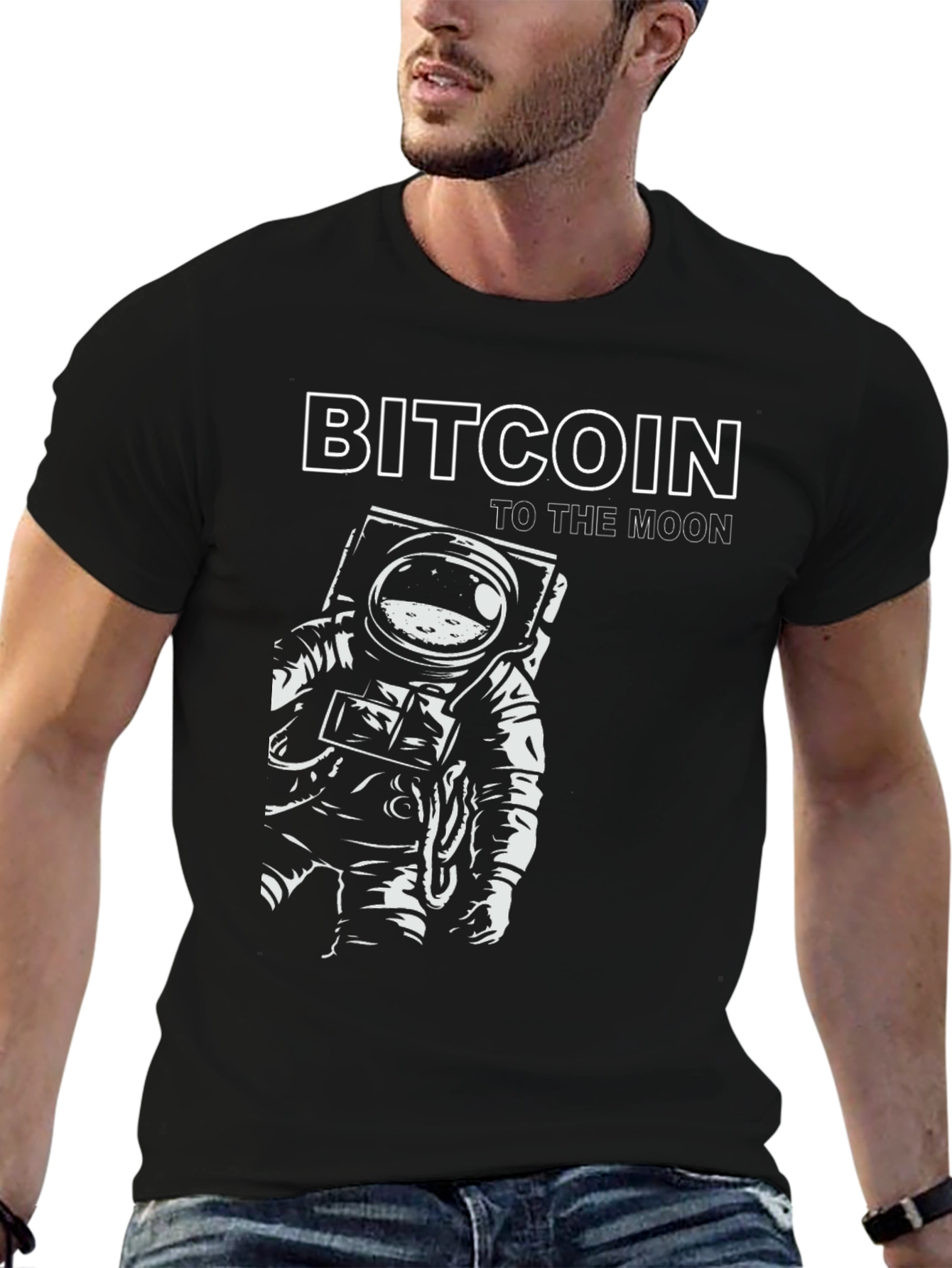 Bitcoin To The Moon T-Shirt - Astronaut Design