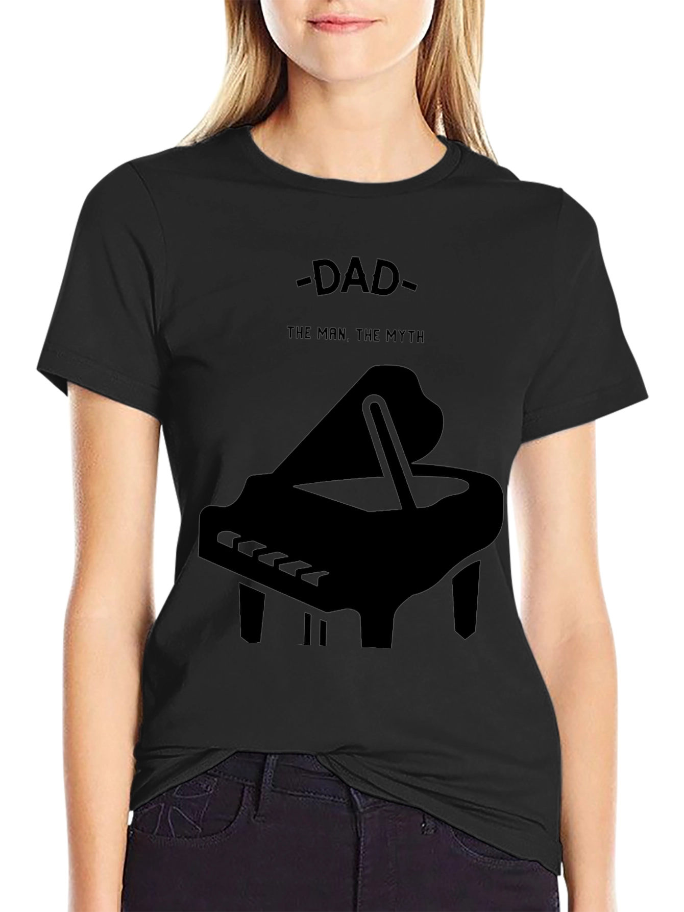 Dad The Man The Myth Piano Graphic T-Shirt