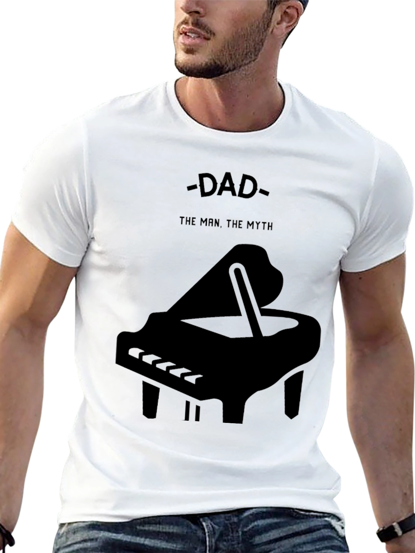 Dad The Man The Myth Piano Graphic T-Shirt