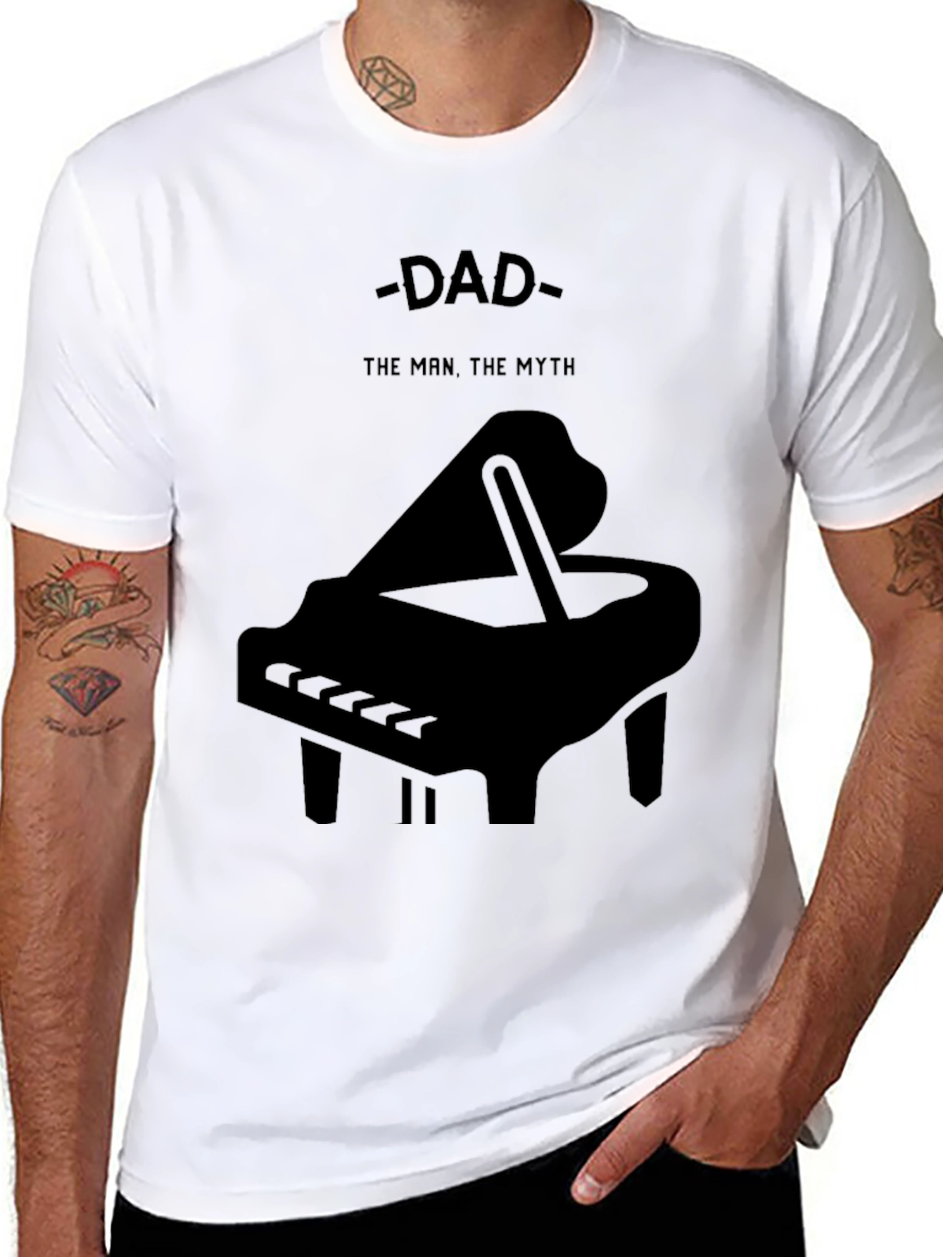 Dad The Man The Myth Piano Graphic T-Shirt