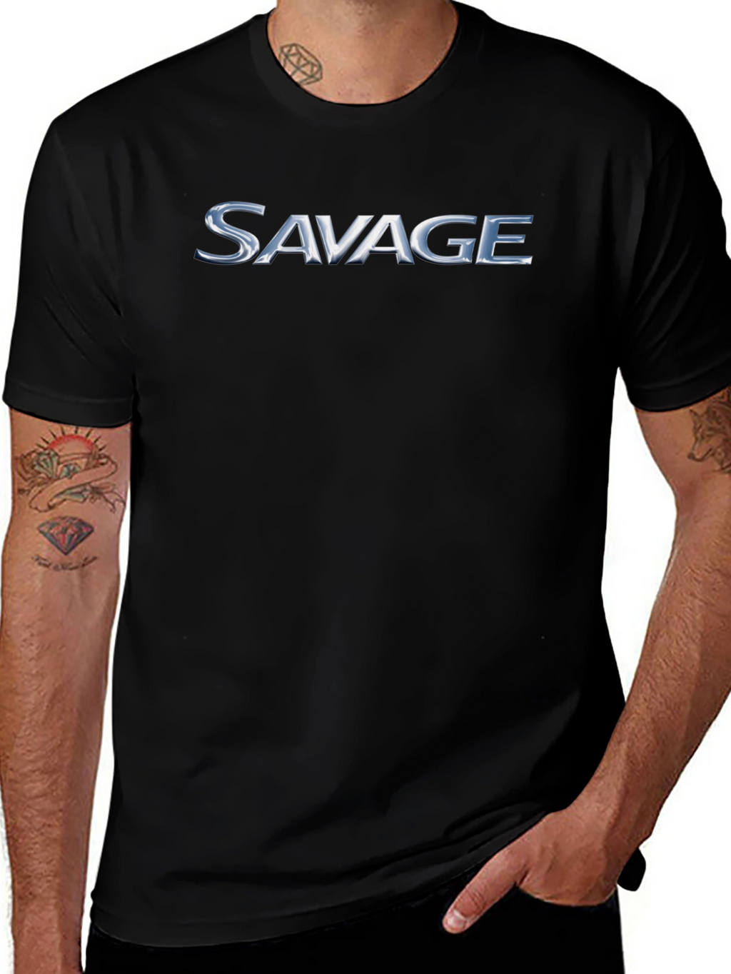 Savage Graphic Print Crew Neck T-Shirt