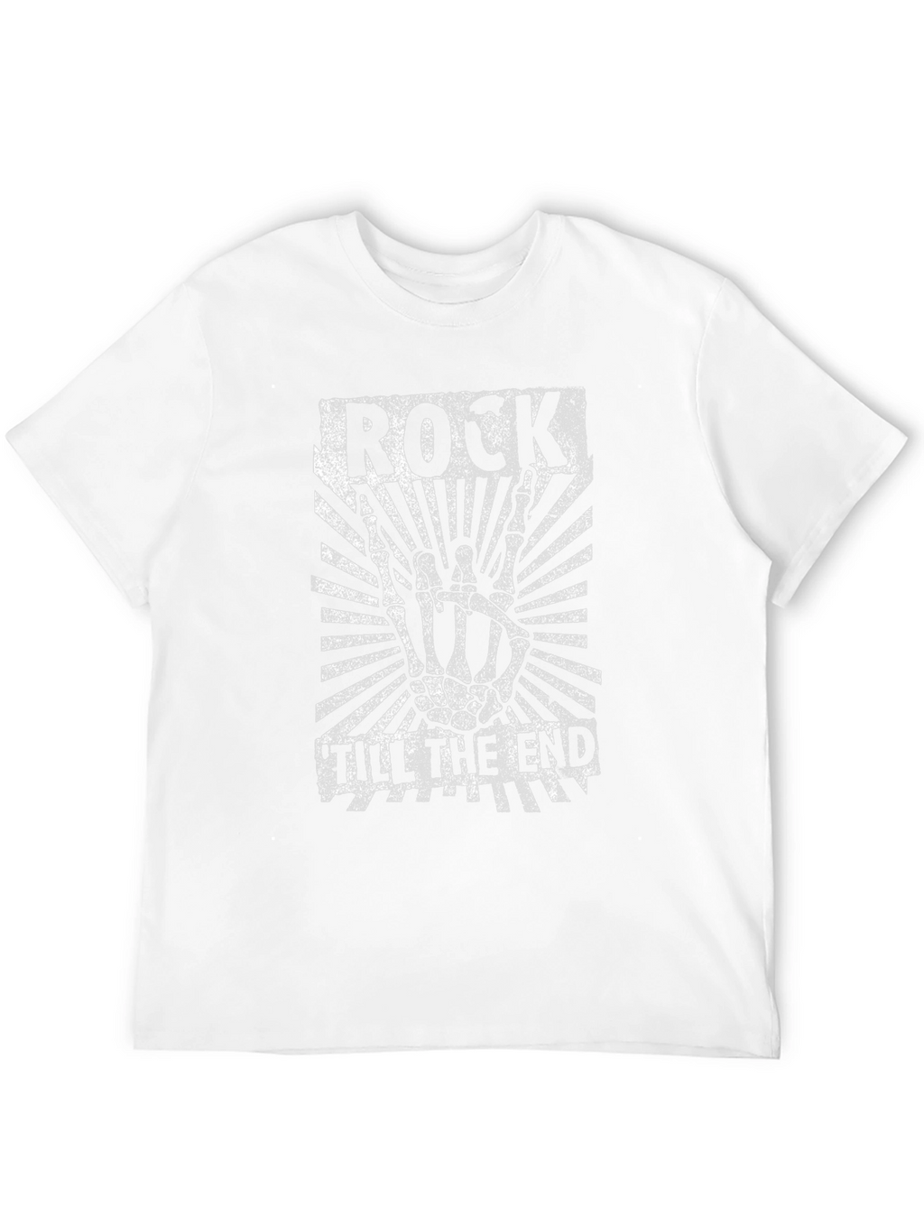Rock Til the End T-Shirt - Skeleton Hand