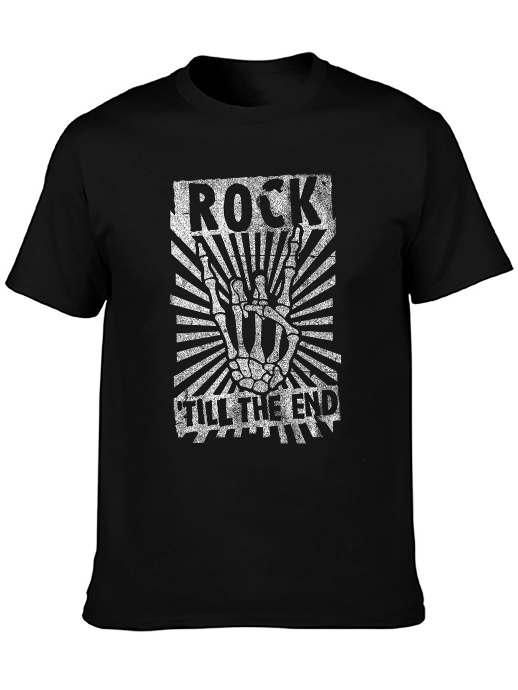 Rock Til the End T-Shirt - Skeleton Hand
