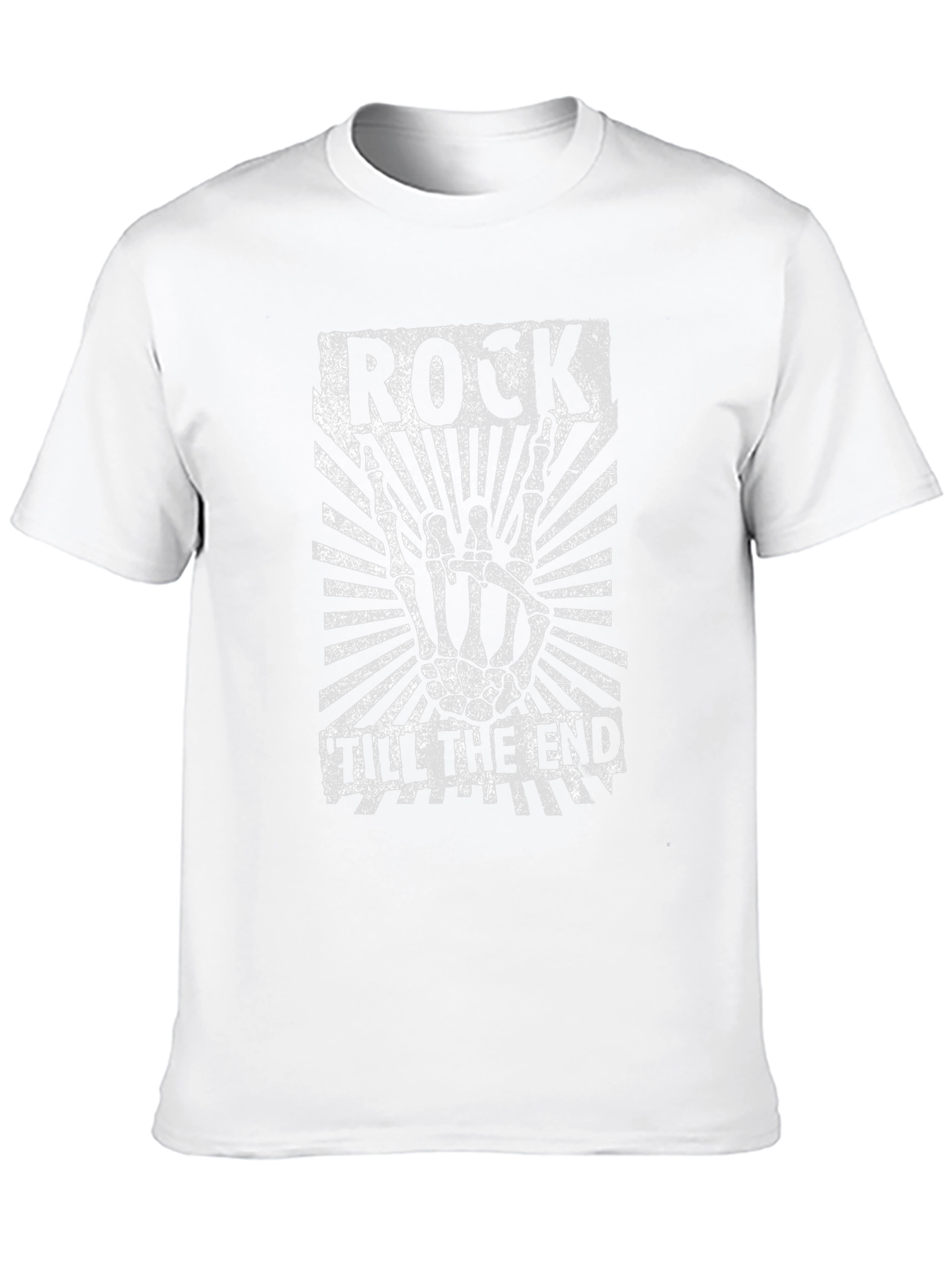 Rock Til the End T-Shirt - Skeleton Hand