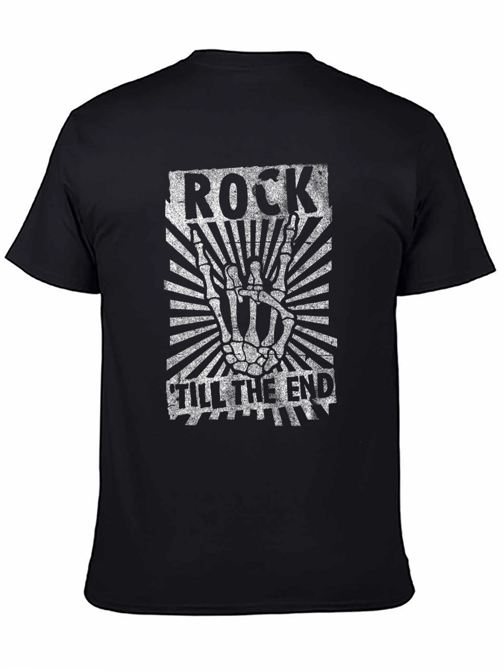 Rock Til the End T-Shirt - Skeleton Hand