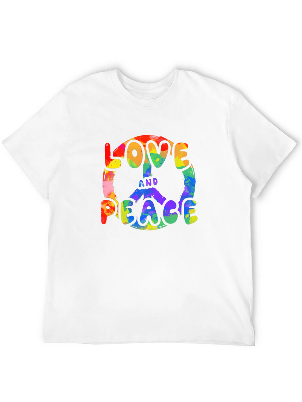Love and Peace Rainbow Graphic T-Shirt