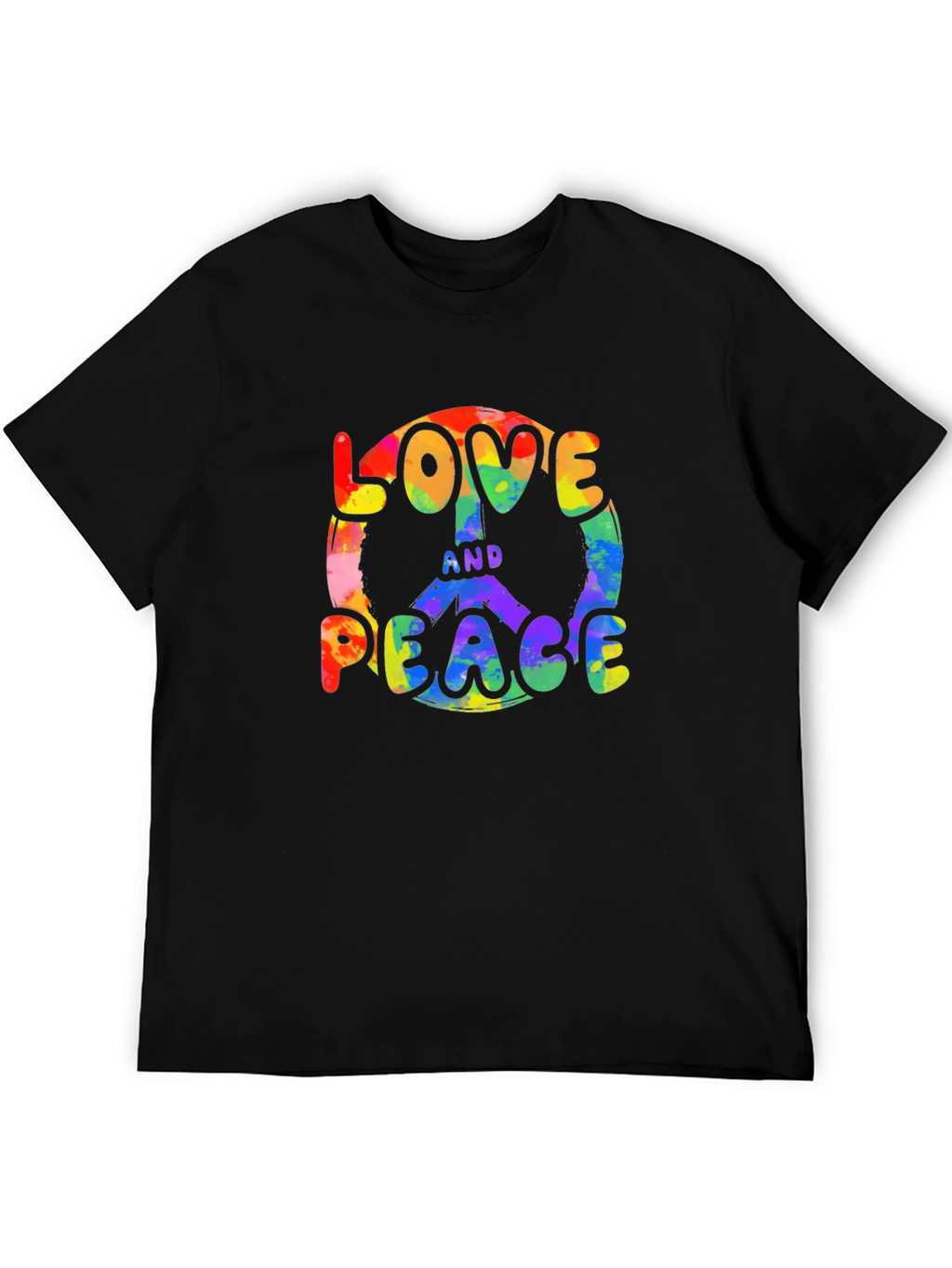 Love and Peace Rainbow Graphic T-Shirt