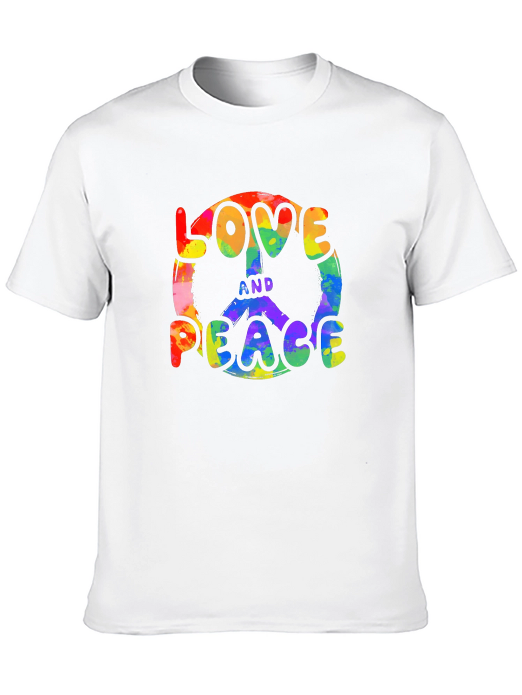 Love and Peace Rainbow Graphic T-Shirt
