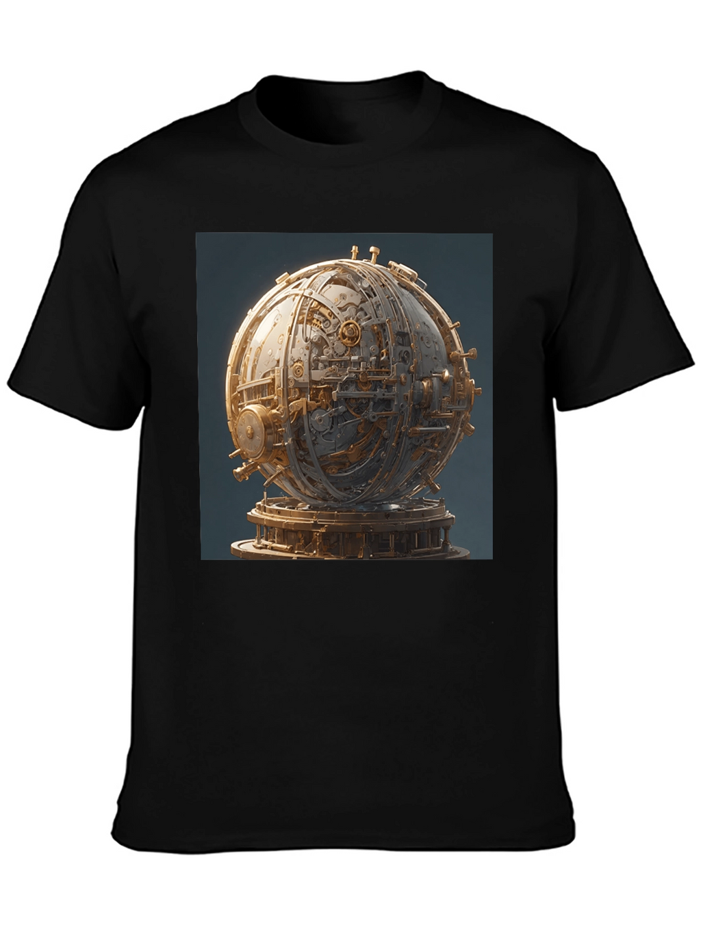 Steampunk Orb Graphic Black T-Shirt