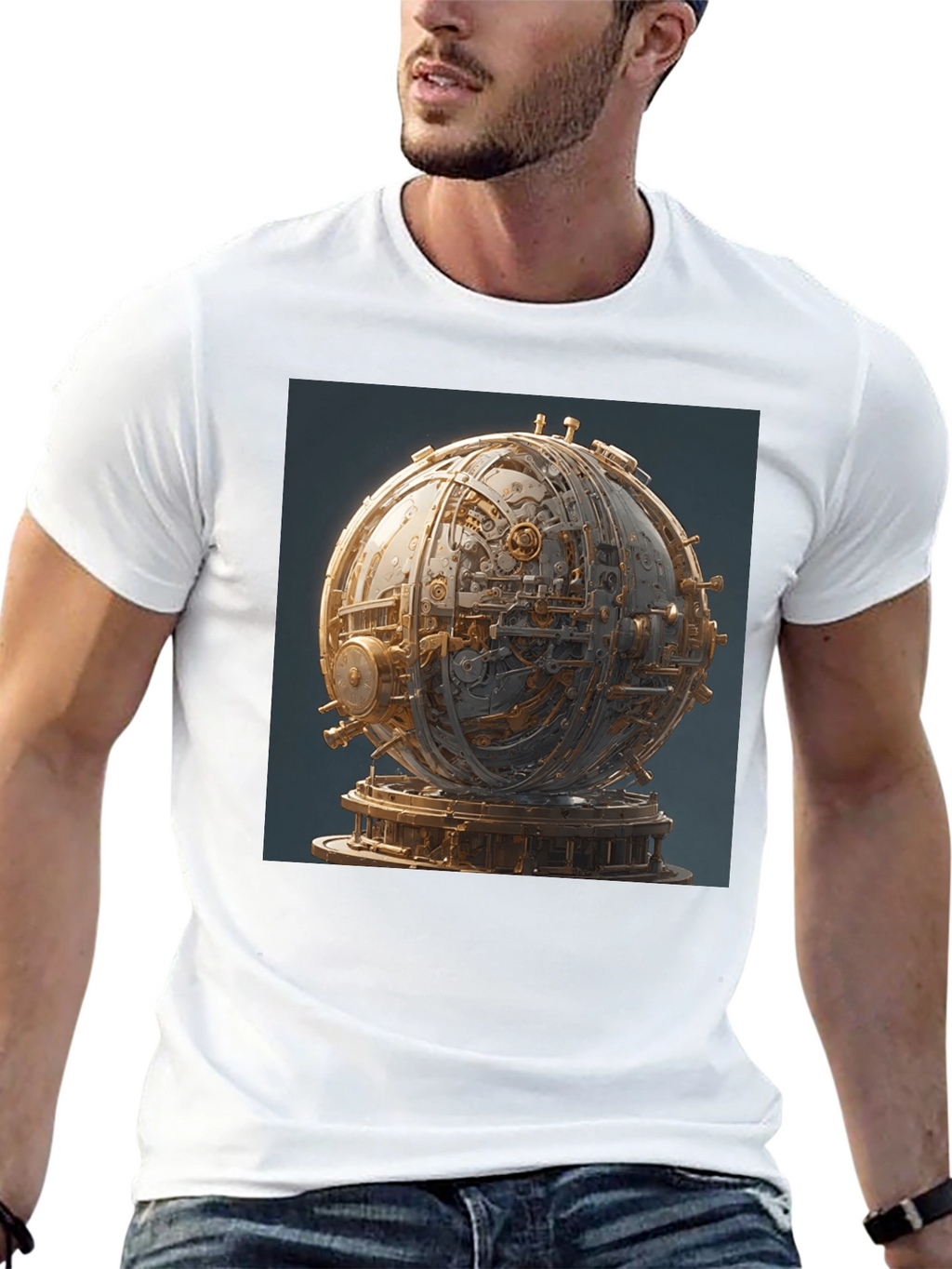 Steampunk Orb Graphic Black T-Shirt