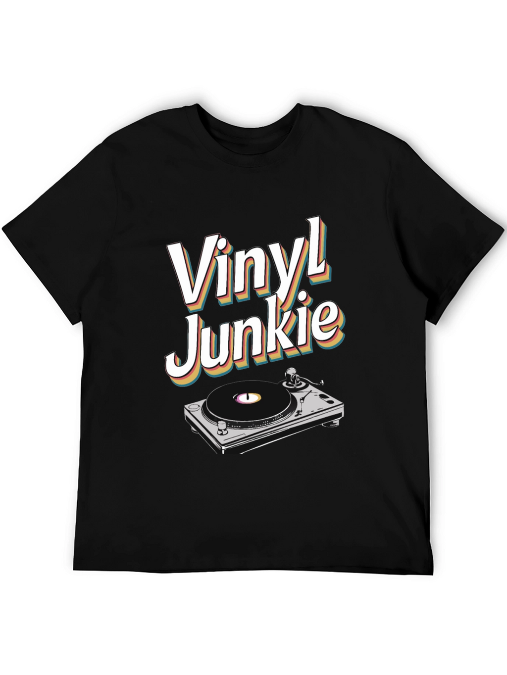 Vinyl Junkie T-Shirt - Retro Music Lover Tee