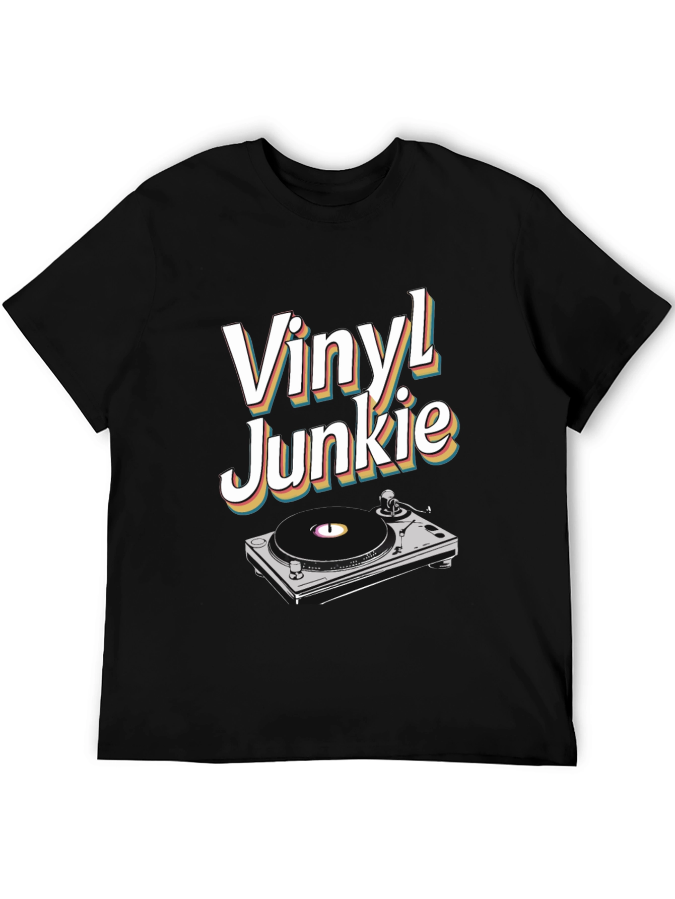 Vinyl Junkie T-Shirt - Retro Music Lover Tee
