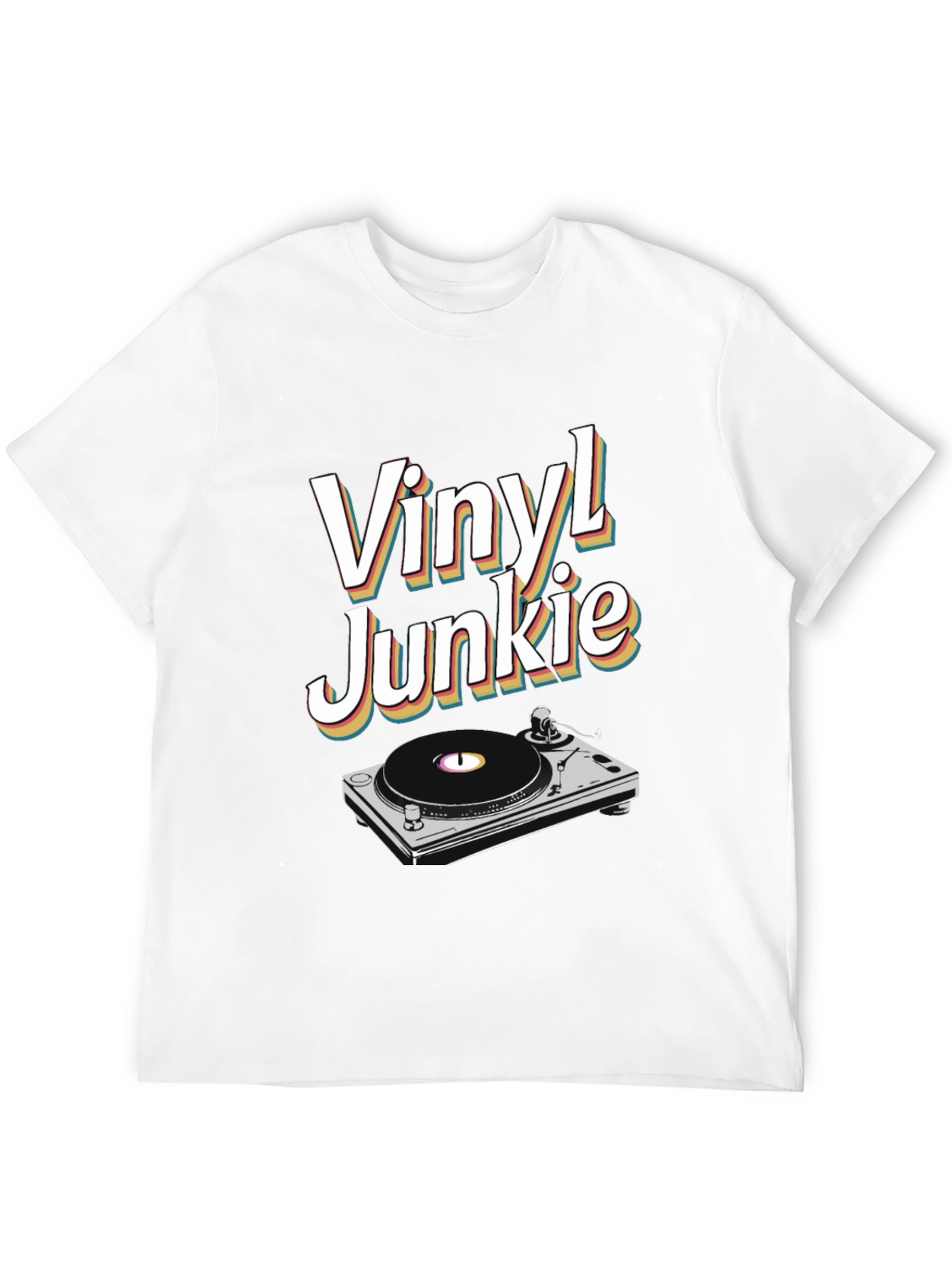 Vinyl Junkie T-Shirt - Retro Music Lover Tee