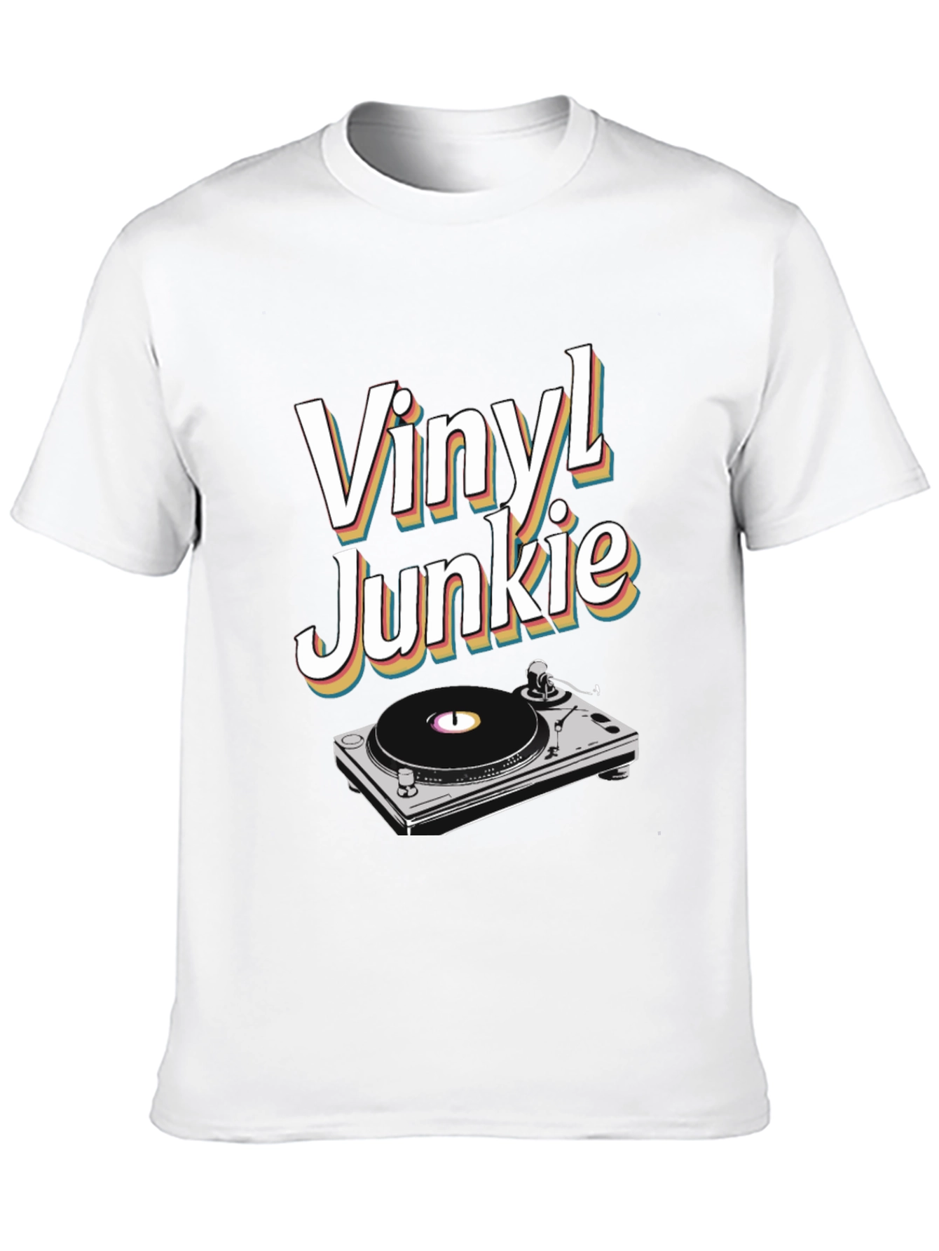 Vinyl Junkie T-Shirt - Retro Music Lover Tee