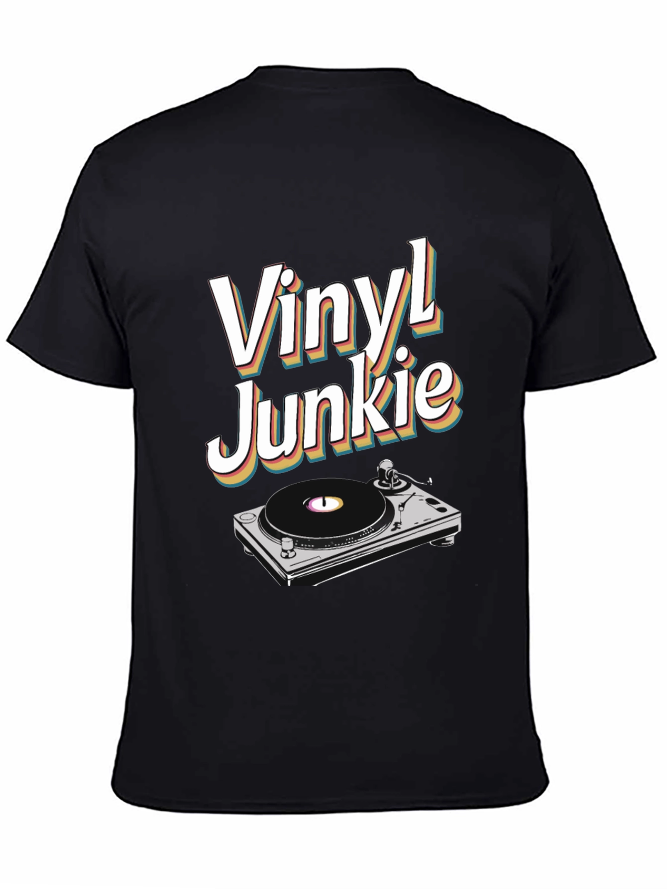 Vinyl Junkie T-Shirt - Retro Music Lover Tee