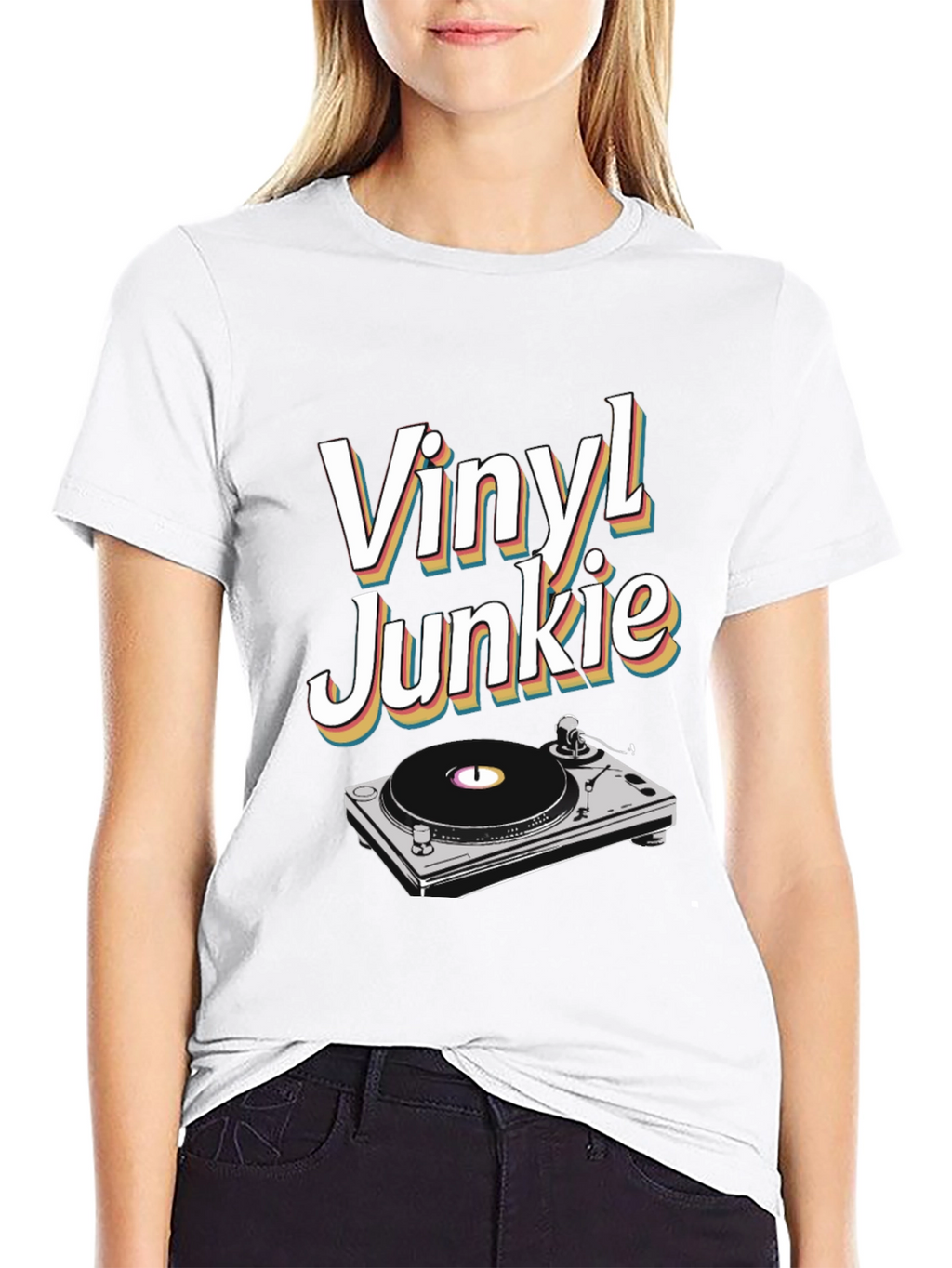 Vinyl Junkie T-Shirt - Retro Music Lover Tee