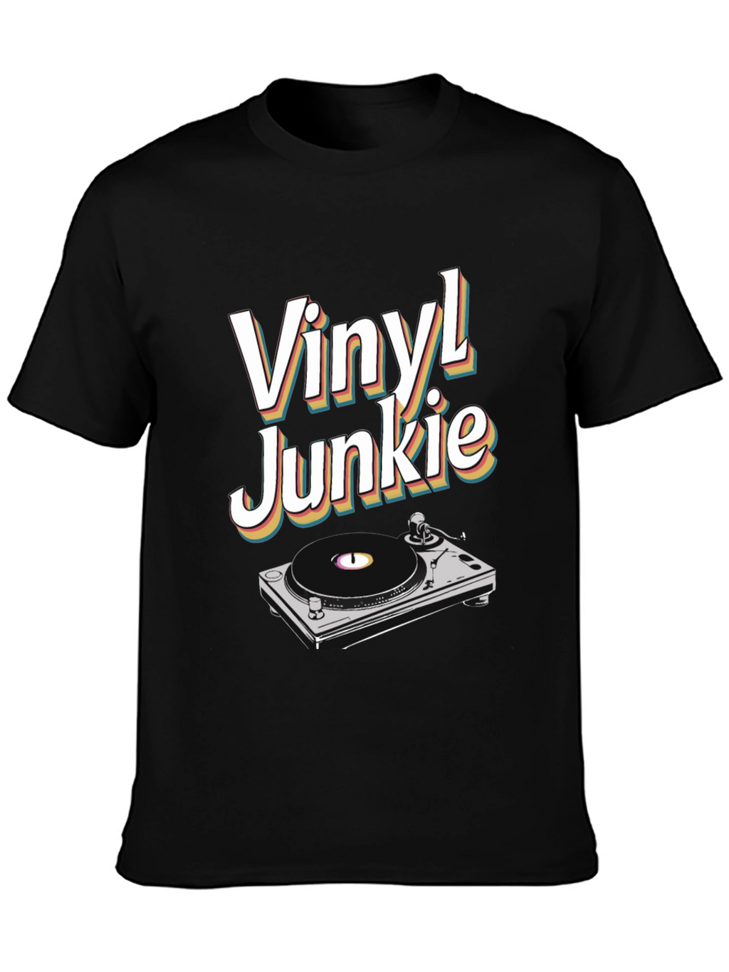 Vinyl Junkie T-Shirt - Retro Music Lover Tee