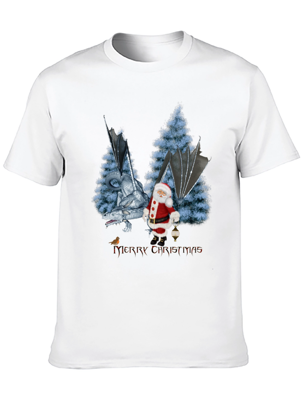 Dragon and Santa Christmas Tee
