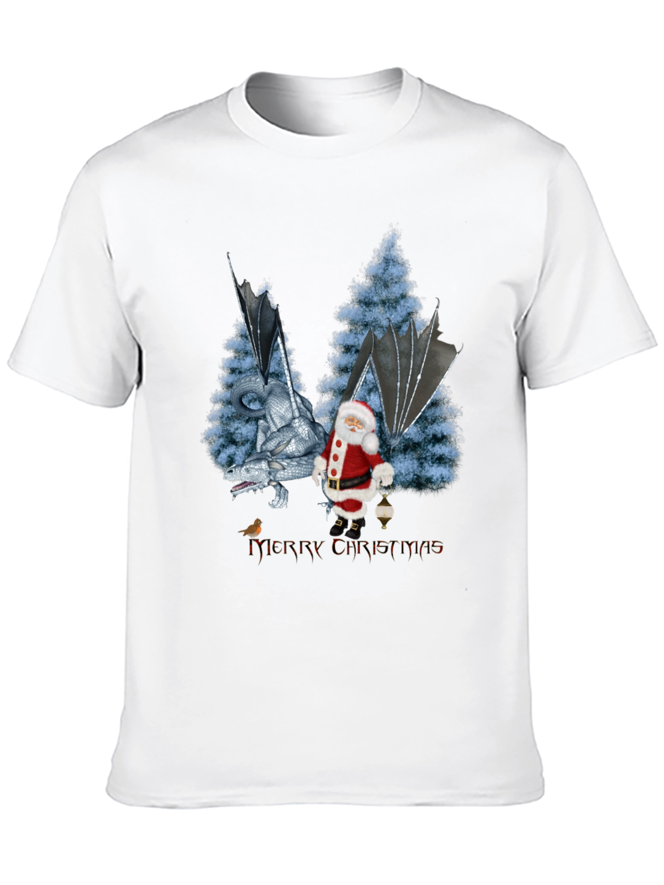 Dragon and Santa Christmas Tee