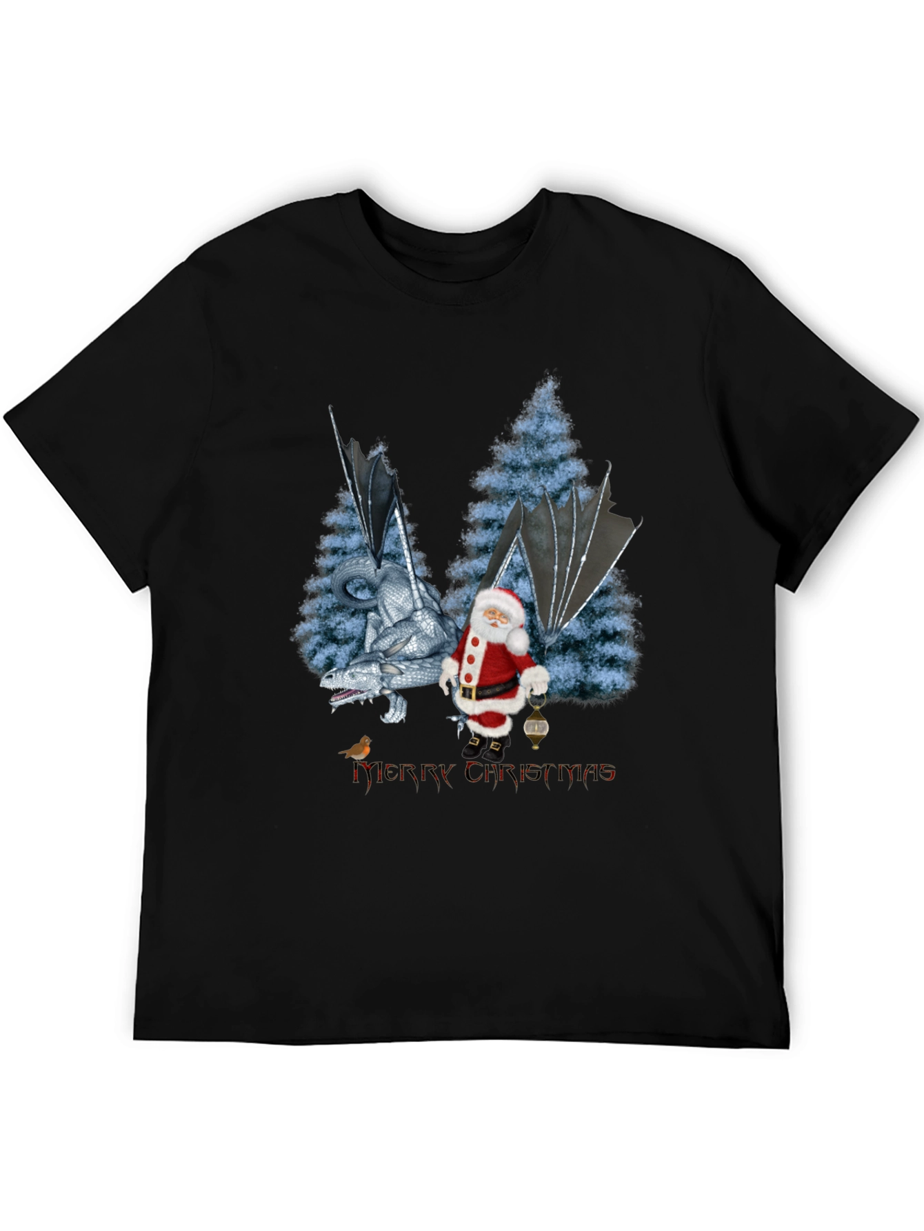 Dragon and Santa Christmas Tee