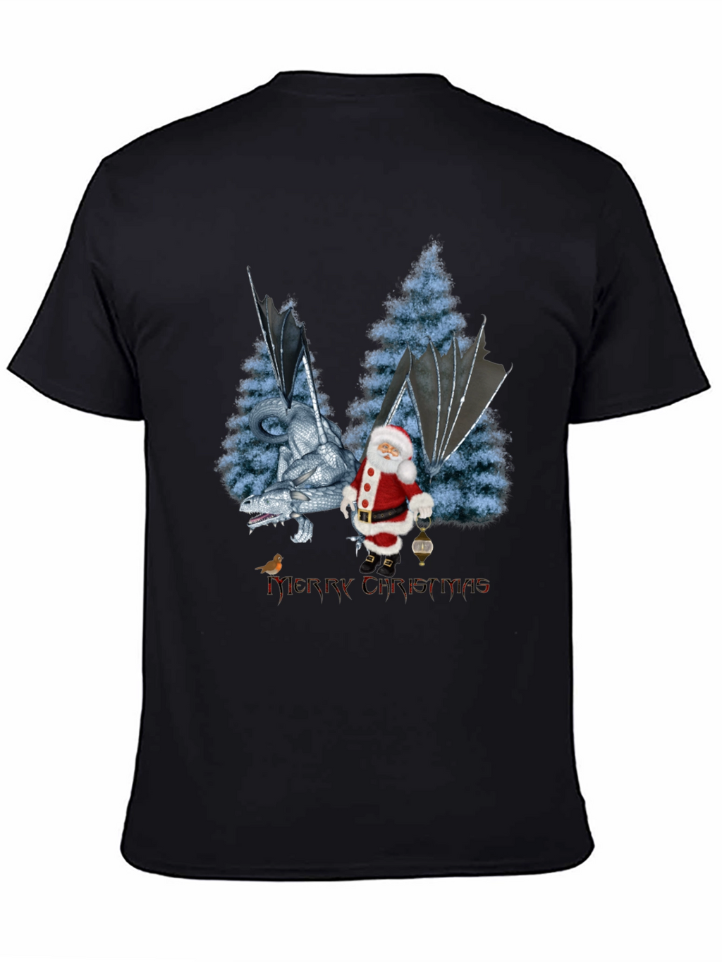 Dragon and Santa Christmas Tee