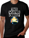 Weather Pun T-Shirt - Take Weather Cirrusly Black Tee