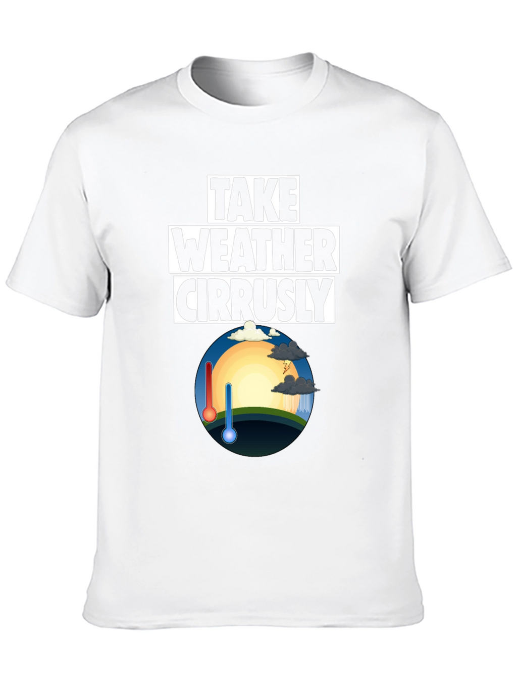 Weather Pun T-Shirt - Take Weather Cirrusly Black Tee