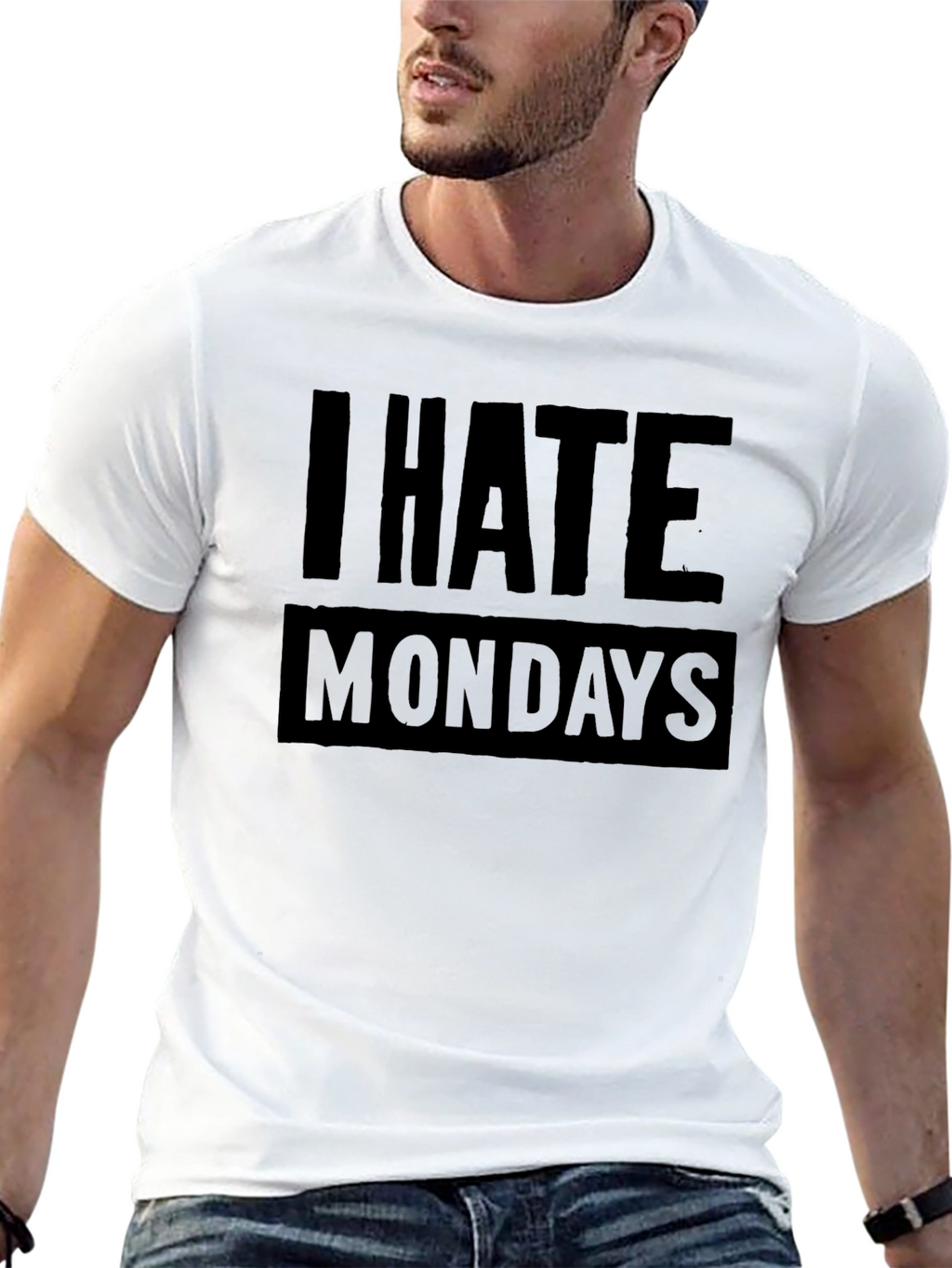 I Hate Mondays Graphic T-Shirt - Black Cotton Tee