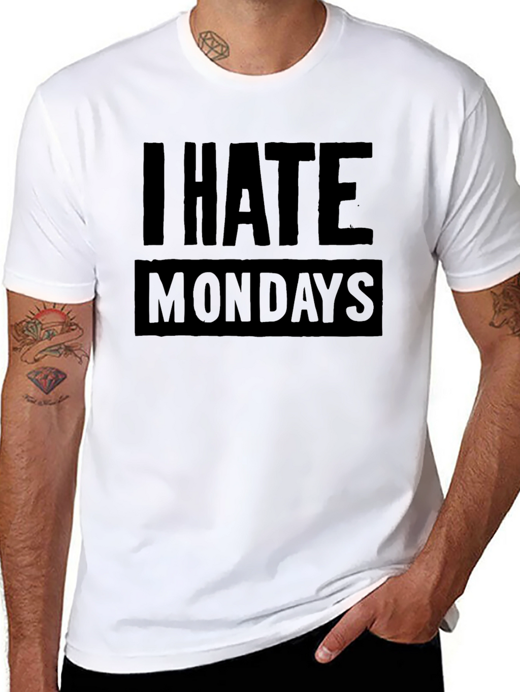 I Hate Mondays Graphic T-Shirt - Black Cotton Tee