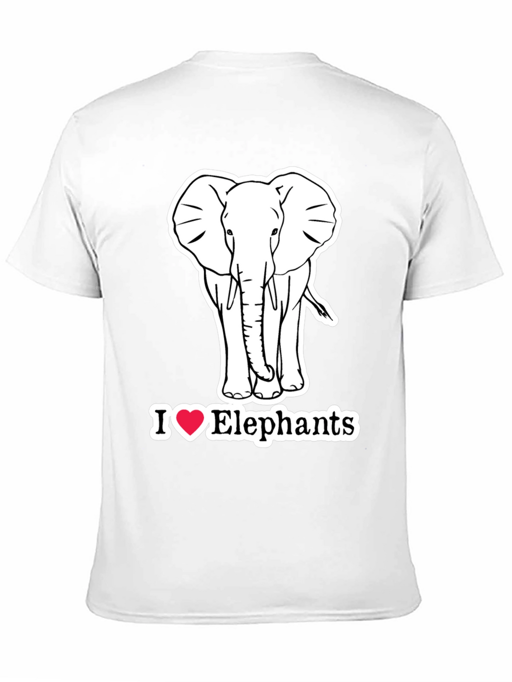 I Love Elephants Graphic T-Shirt - Black Cotton Tee