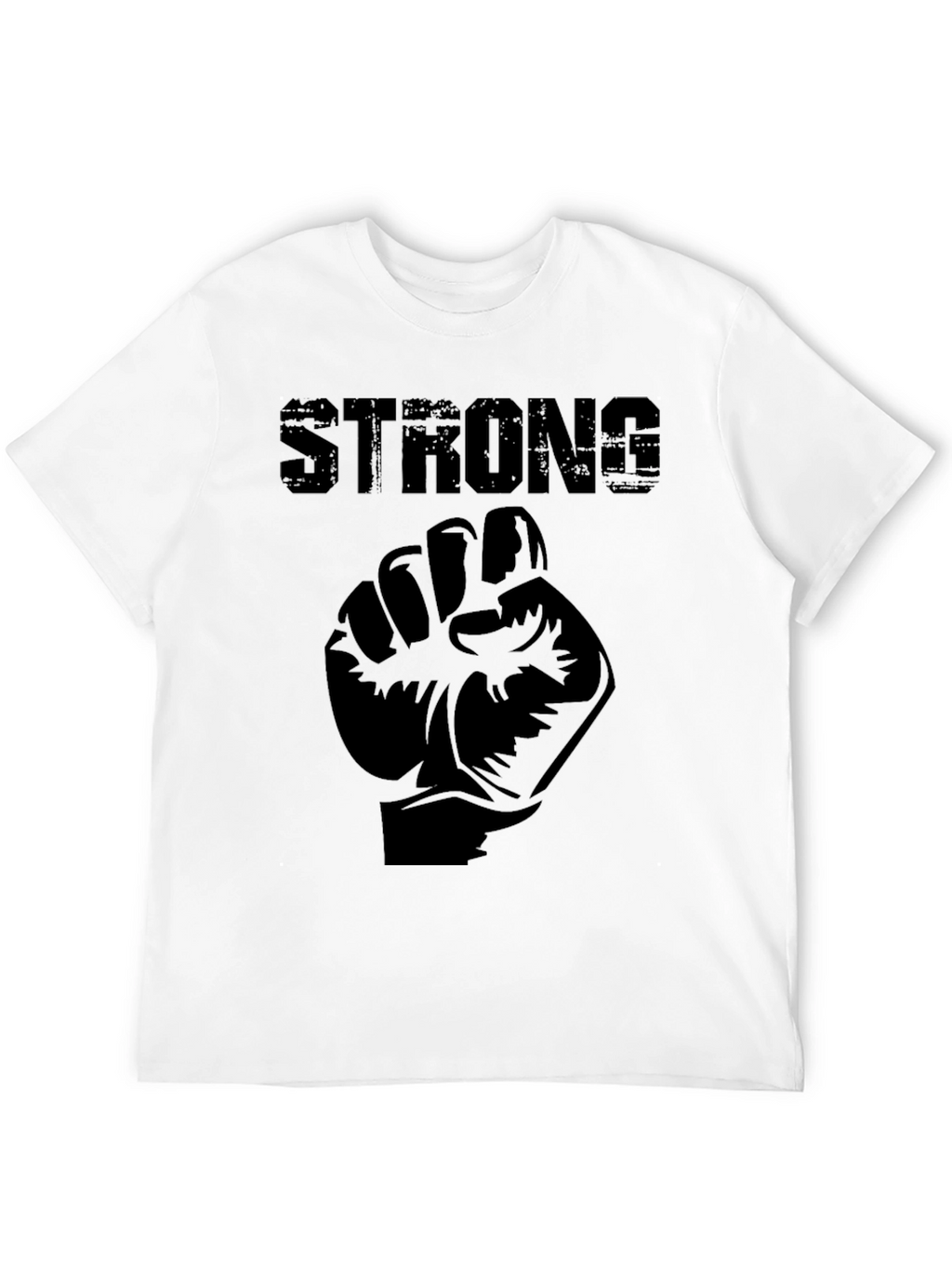 Strong Fist Graphic Print Mens Black T-Shirt