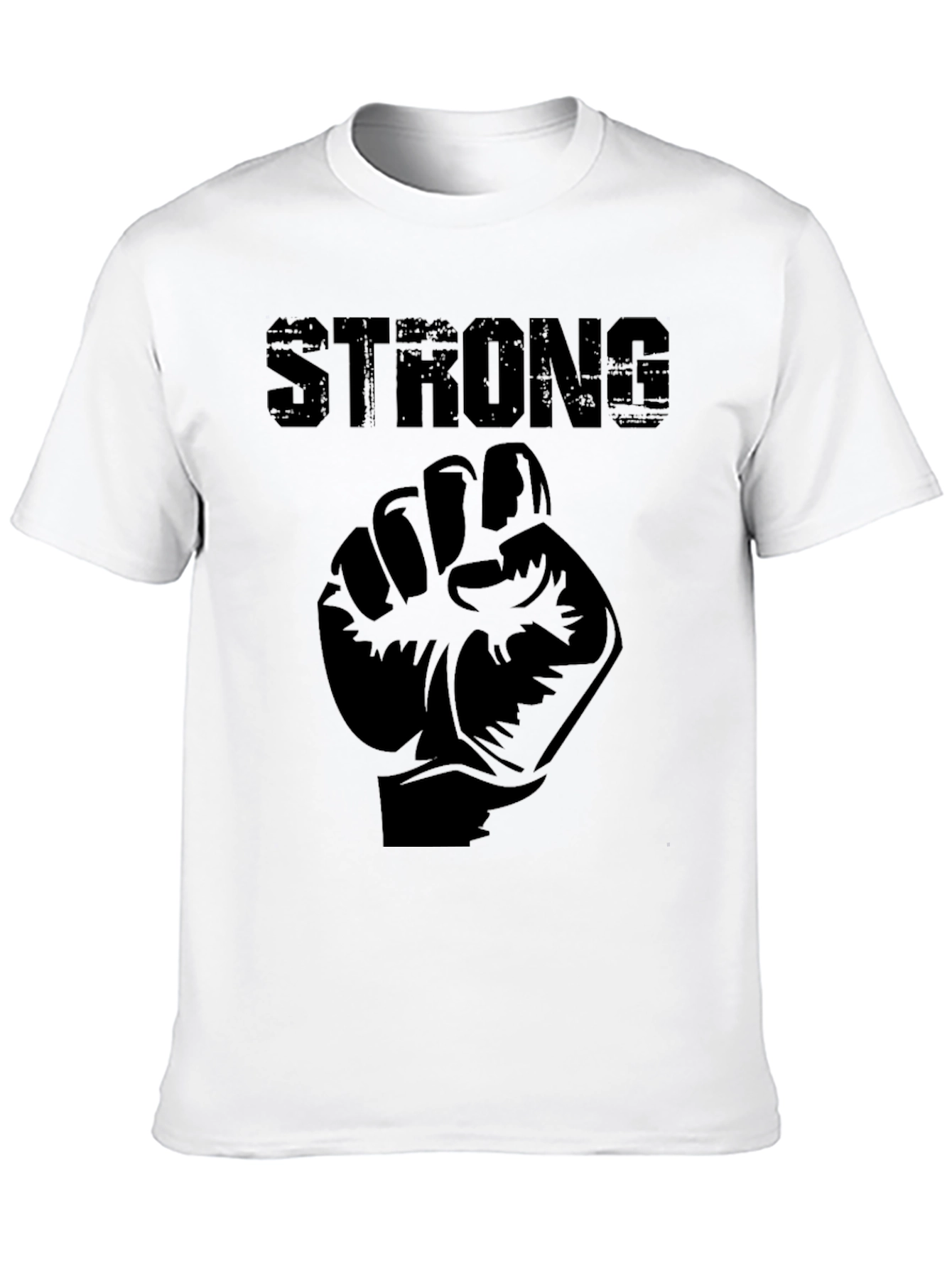 Strong Fist Graphic Print Mens Black T-Shirt