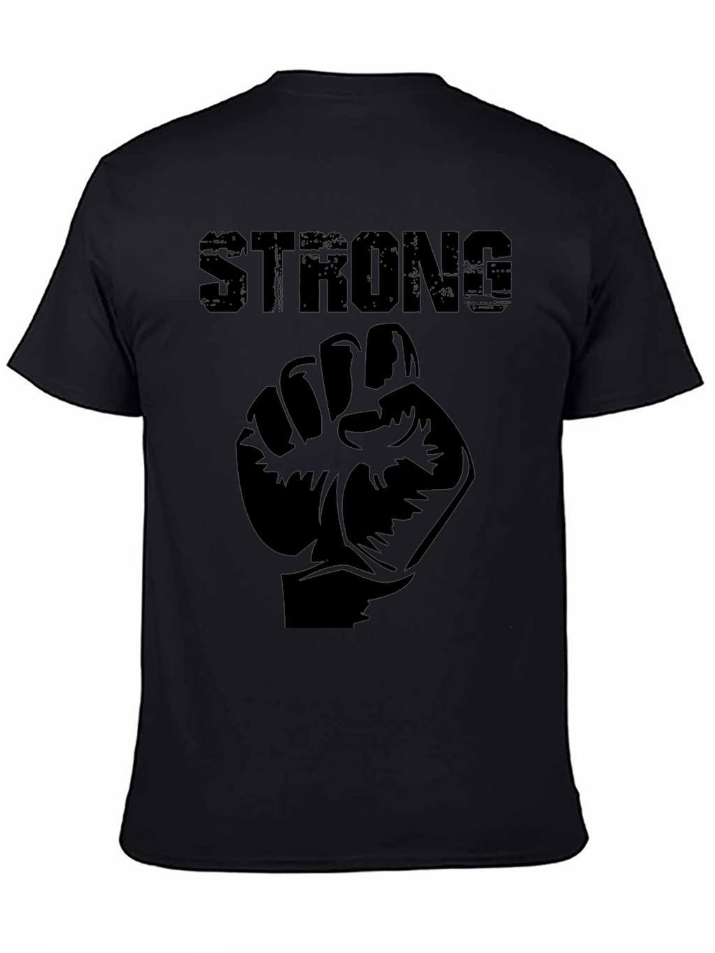 Strong Fist Graphic Print Mens Black T-Shirt