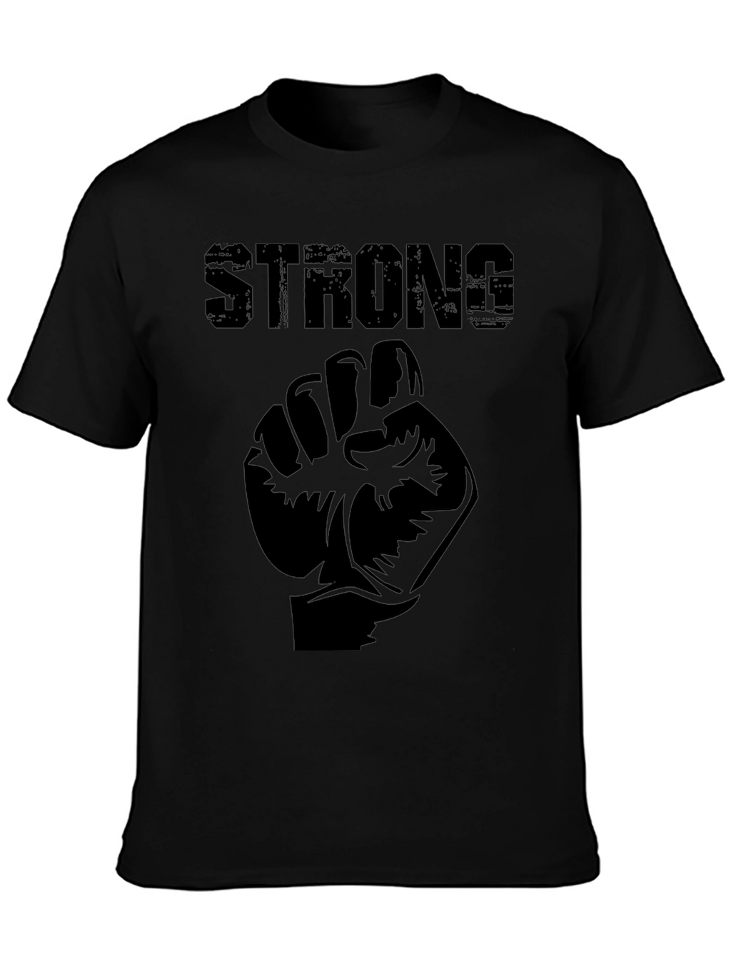 Strong Fist Graphic Print Mens Black T-Shirt