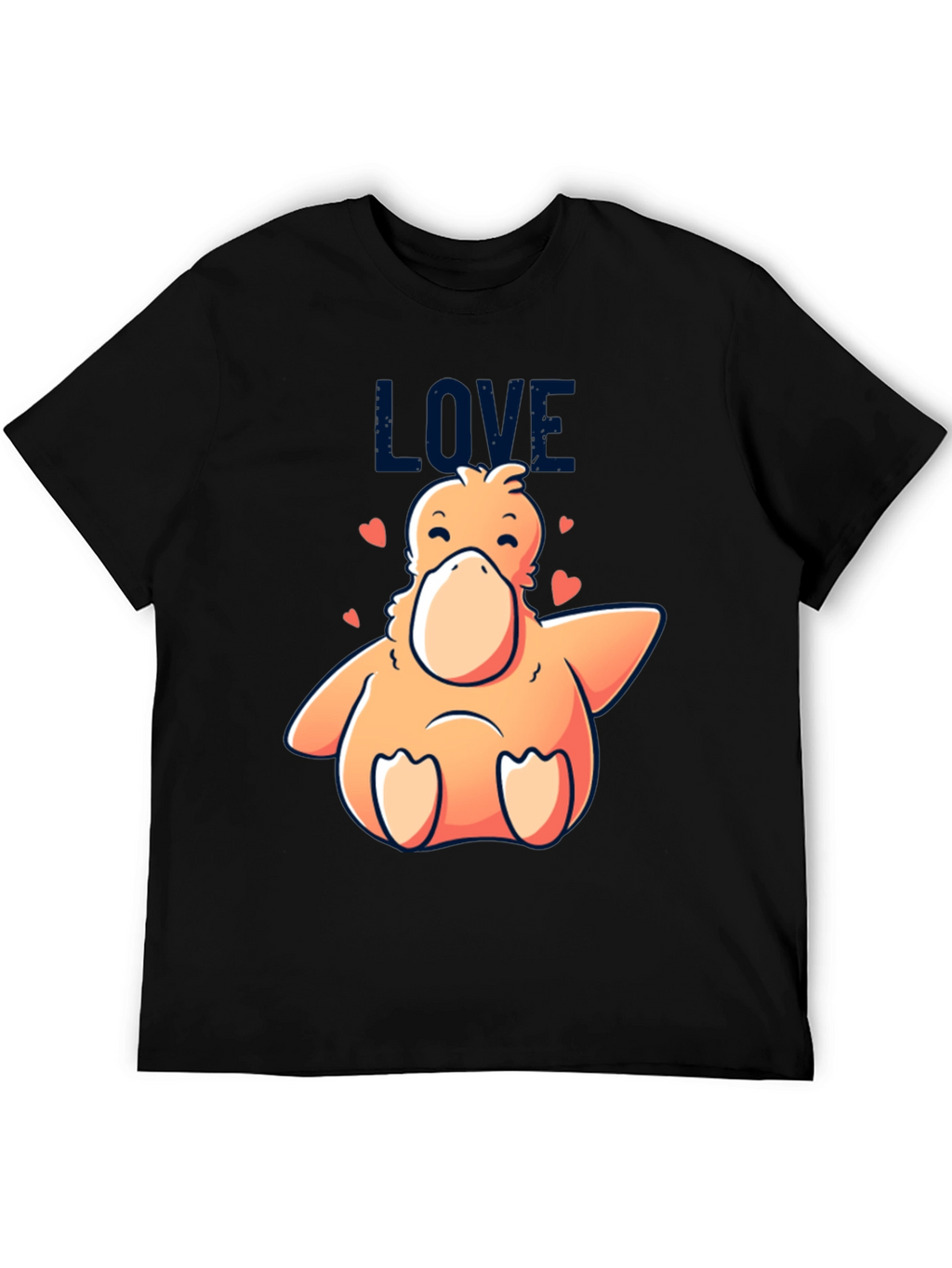 Love Duck Graphic Black T-Shirt