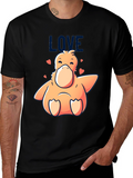 Love Duck Graphic Black T-Shirt