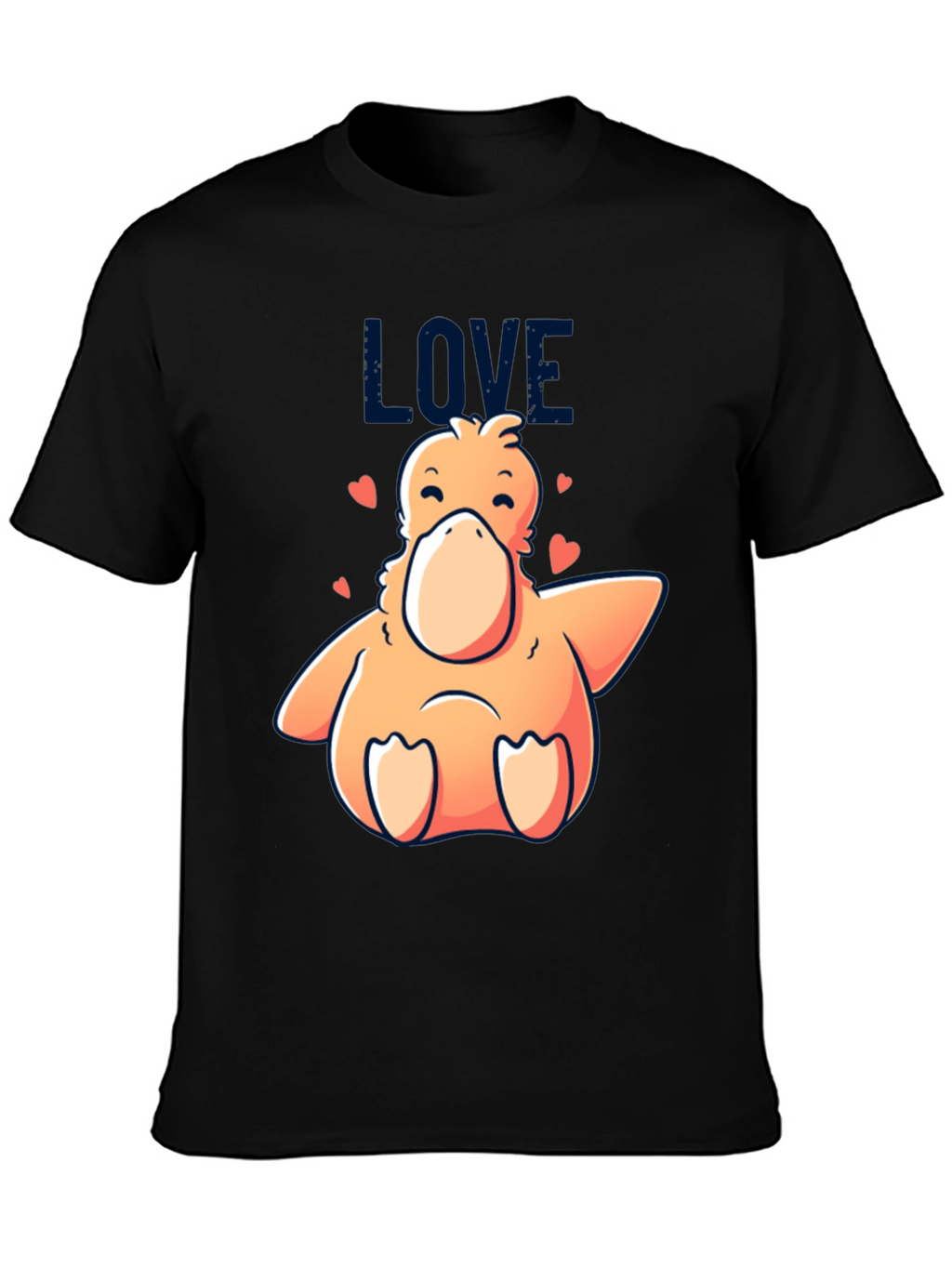 Love Duck Graphic Black T-Shirt