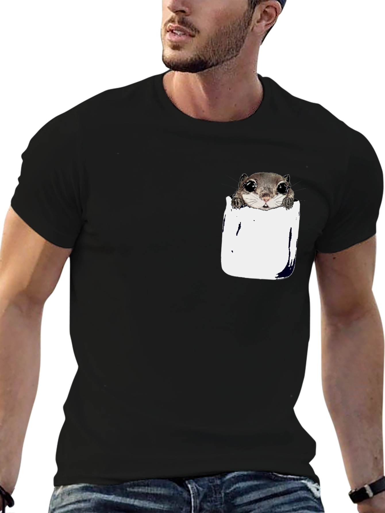 Squirrel Pocket T-Shirt - Cute Animal Tee