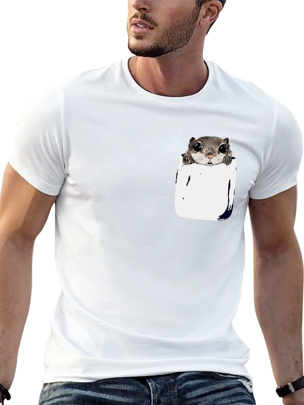 Squirrel Pocket T-Shirt - Cute Animal Tee