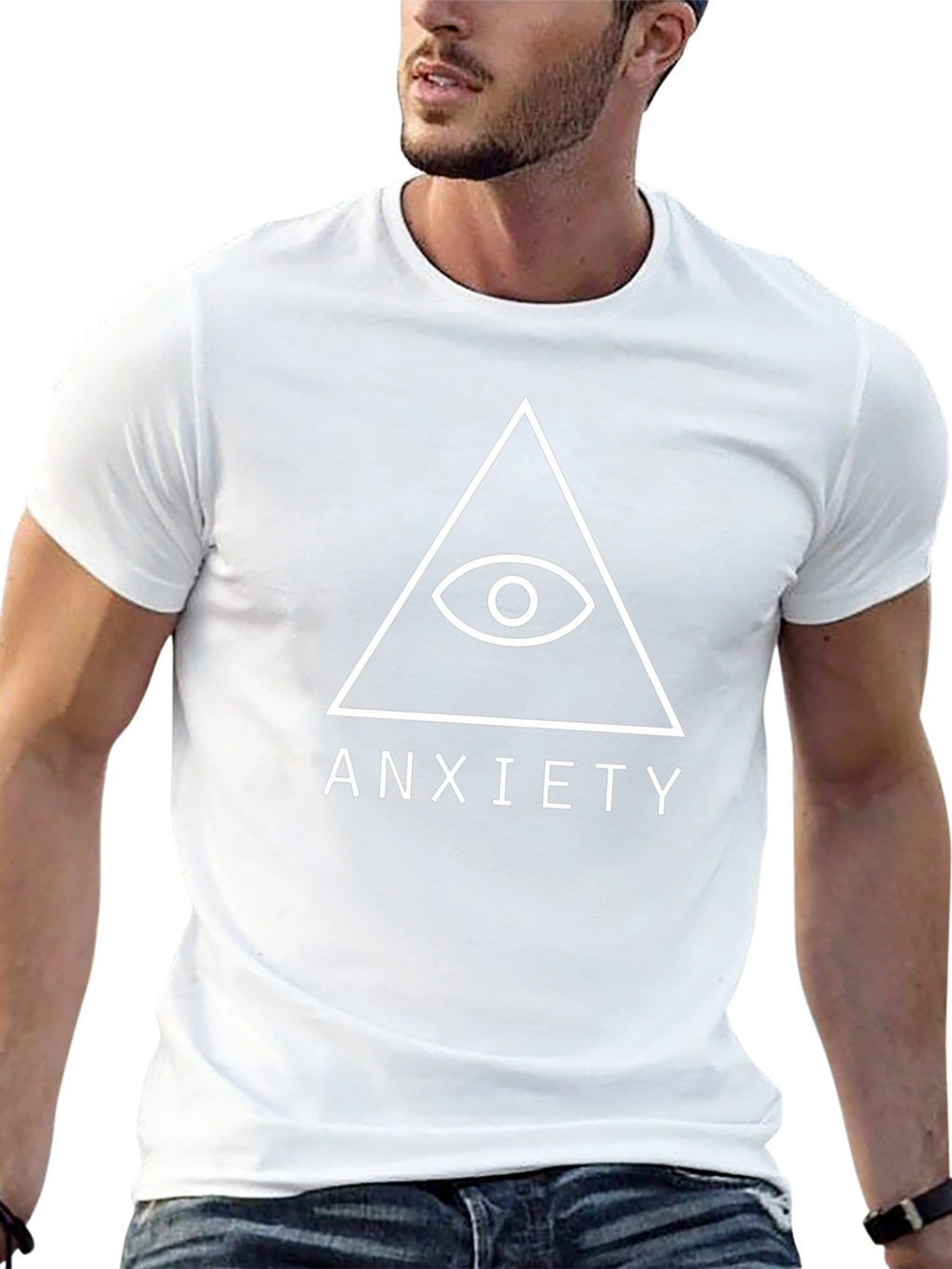 Anxiety Eye Triangle Graphic Tee - Black