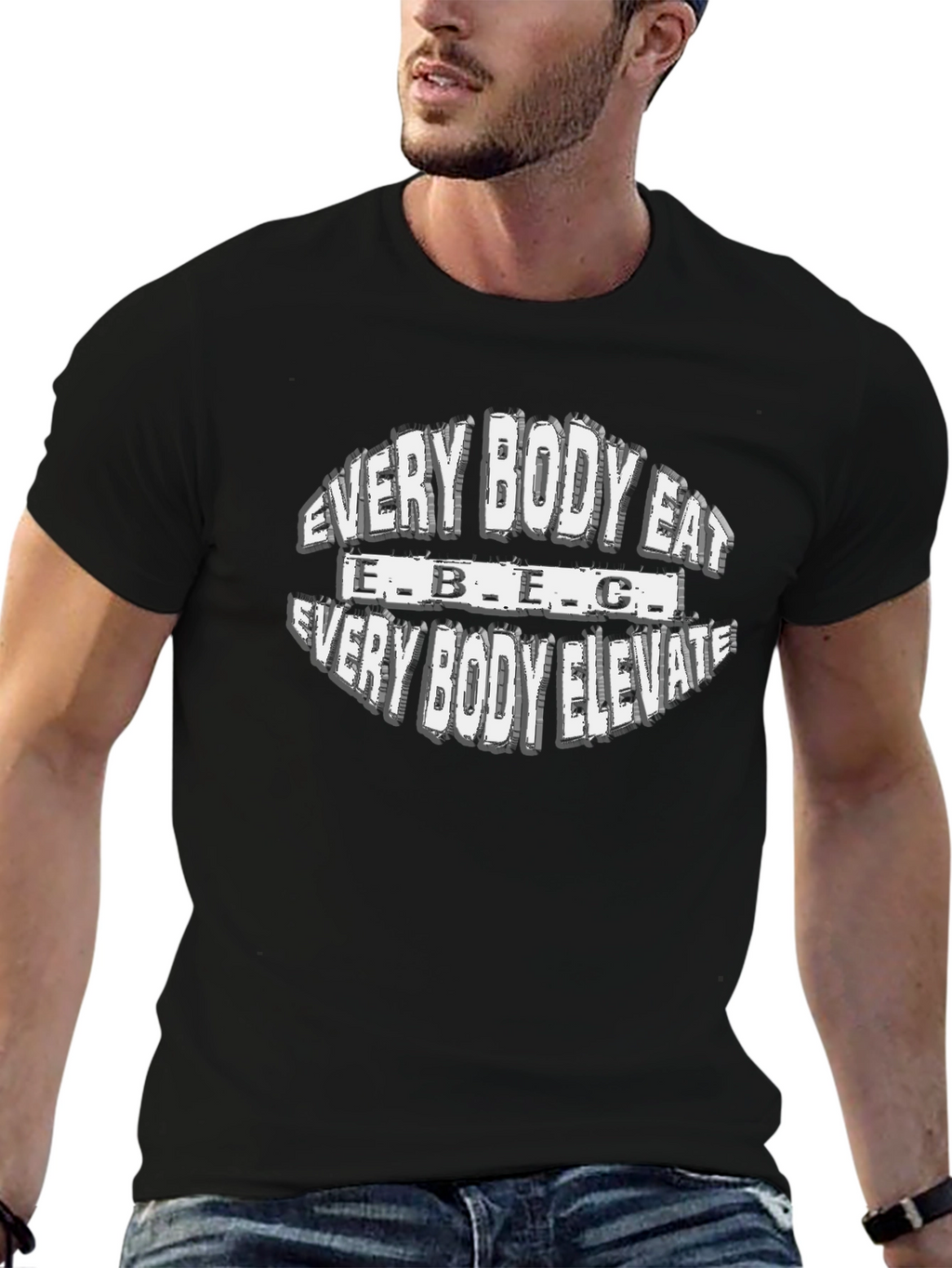 Every Body Eat Every Body Elevate Black Graphic Tee