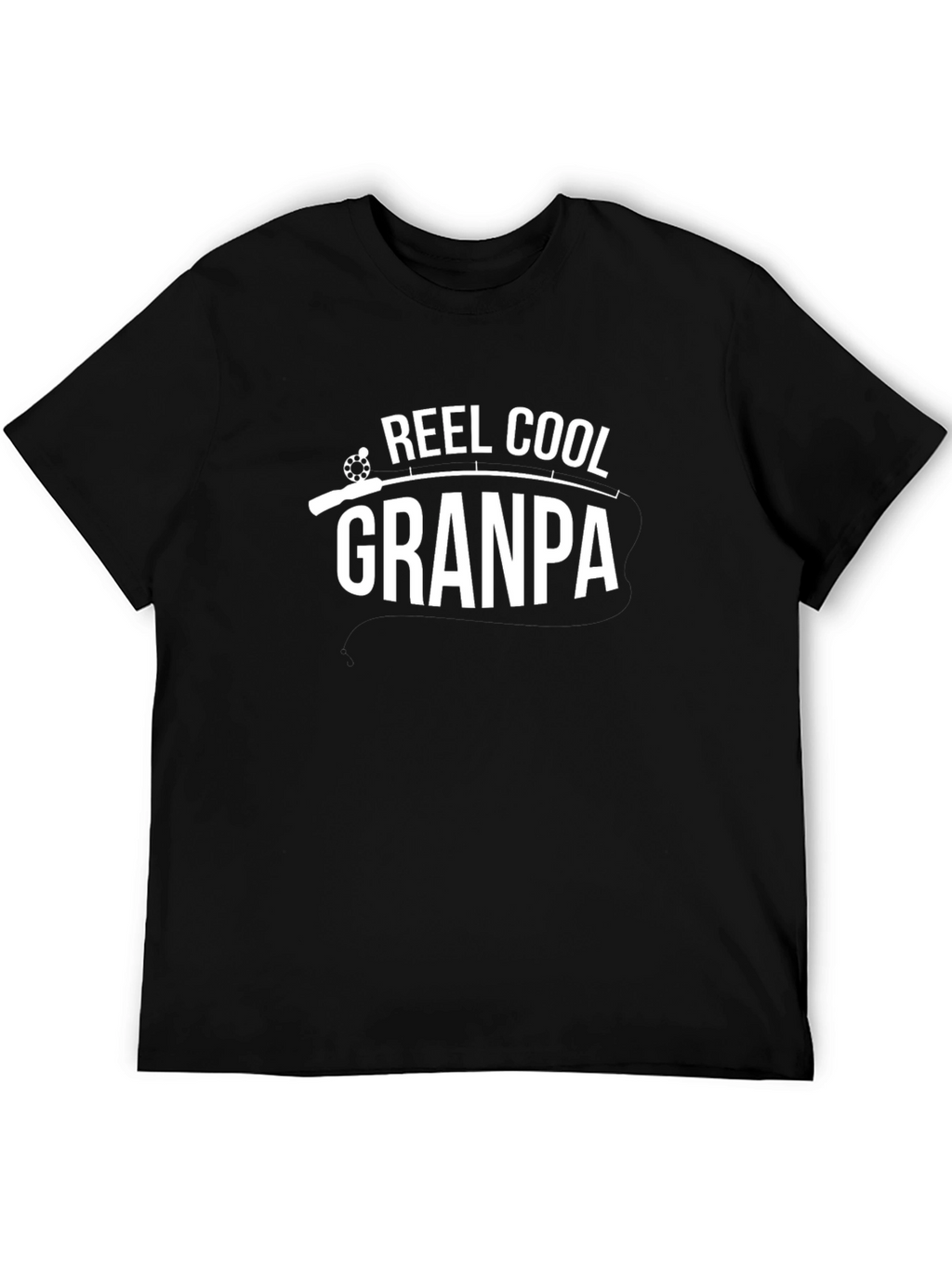 Reel Cool Grandpa Graphic Tee - Black Cotton T-Shirt