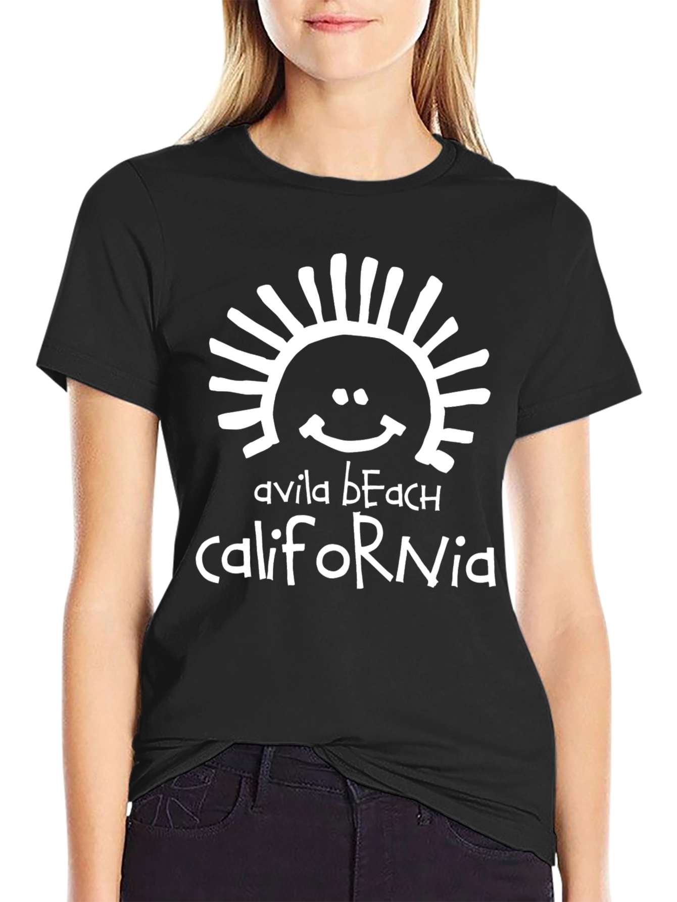 Avila Beach California Graphic T-Shirt - Black